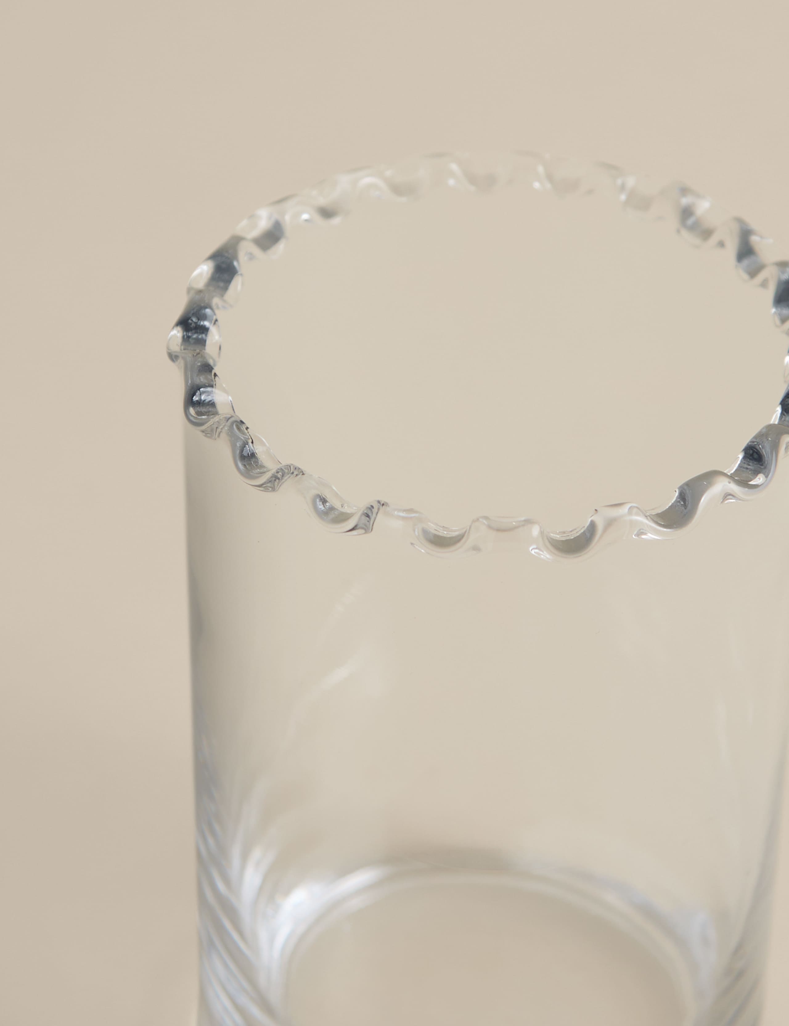 Small Cylinder Frill Top Glass Vase 2 of 3