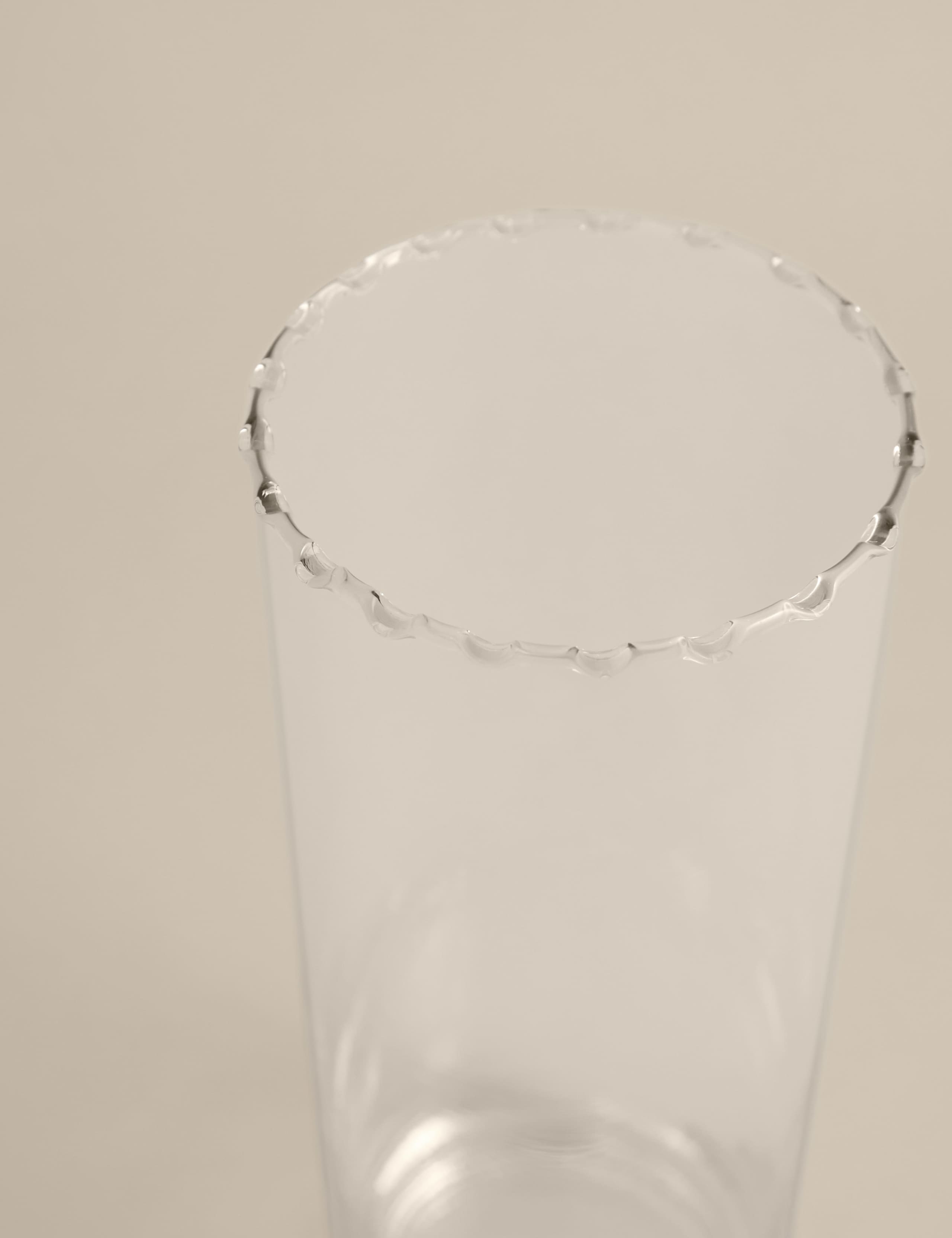 Large Cylinder Frill Top Glass Vase 2 of 3