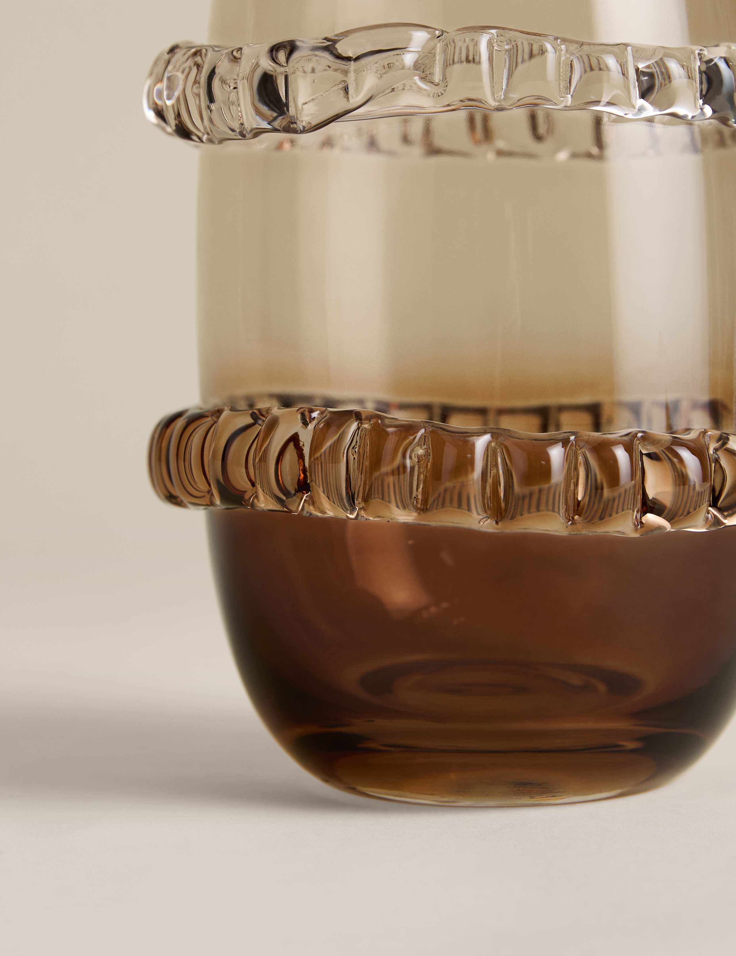 Smoked Glass Textured Frill Vase 3 of 3