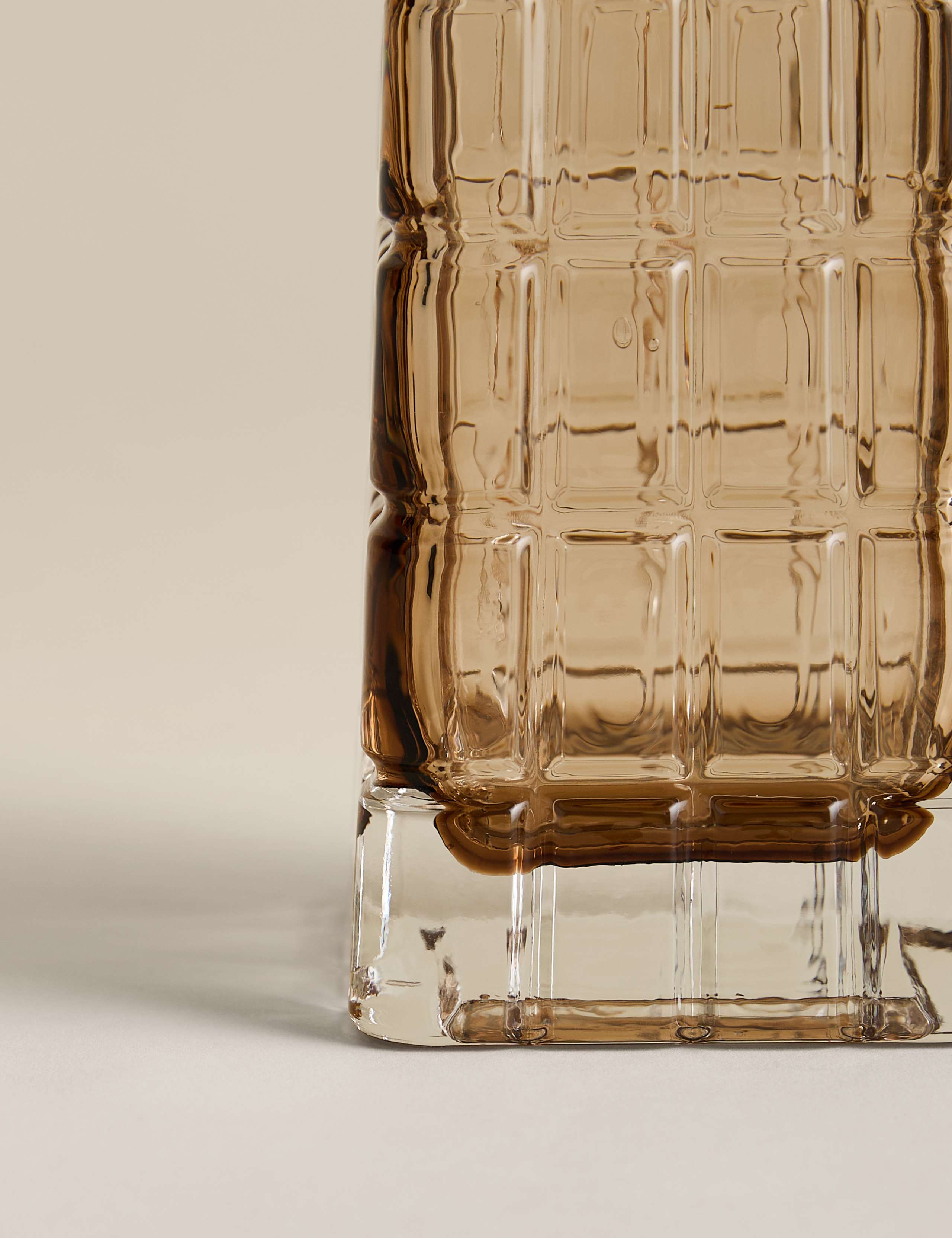 Rectangular Textured Tinted Glass Vase 3 of 3
