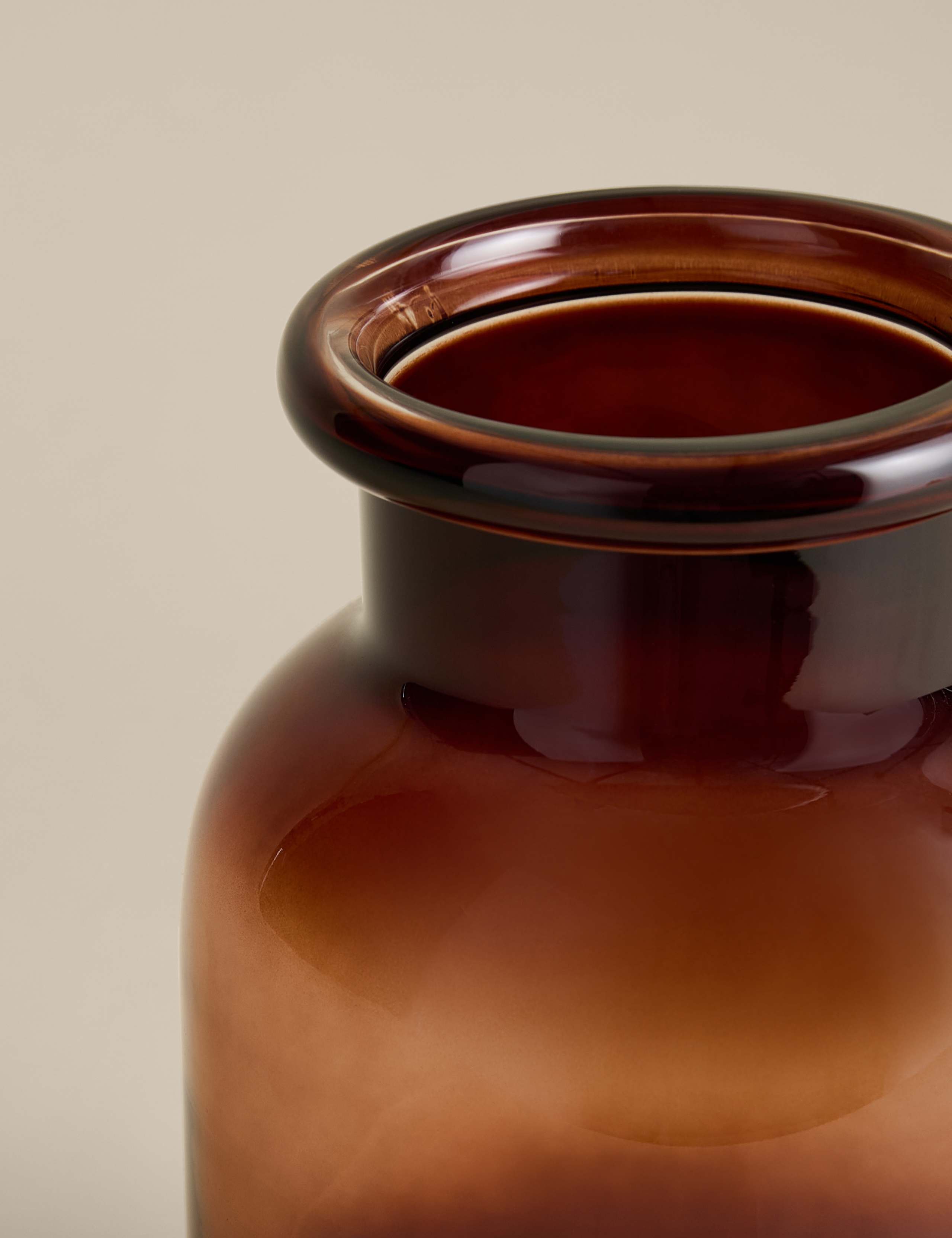 Smoked Glass Large Roll Top Apothecary Vase 2 of 3