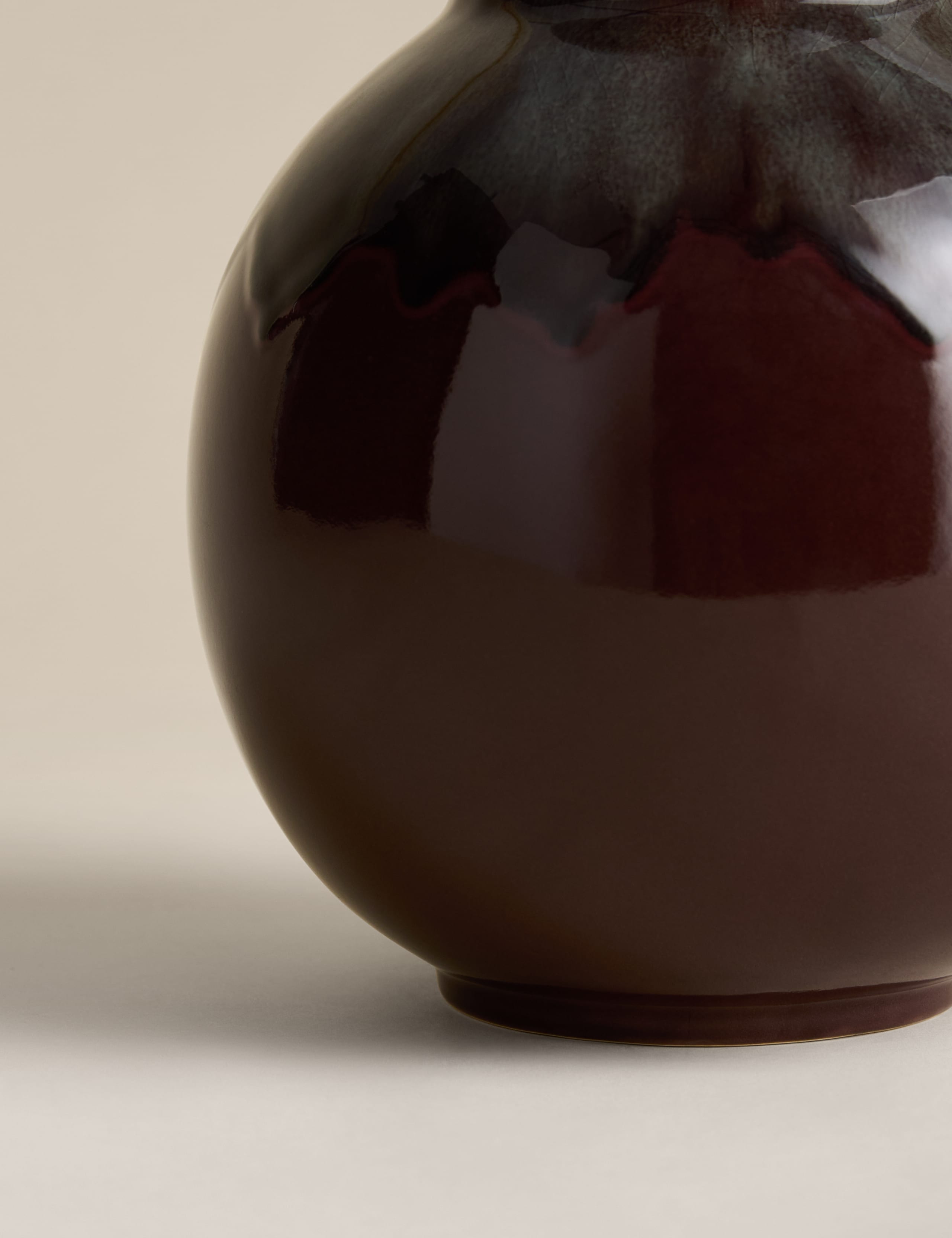 Medium Reactive Glaze Ceramic Rounded Vase 3 of 3