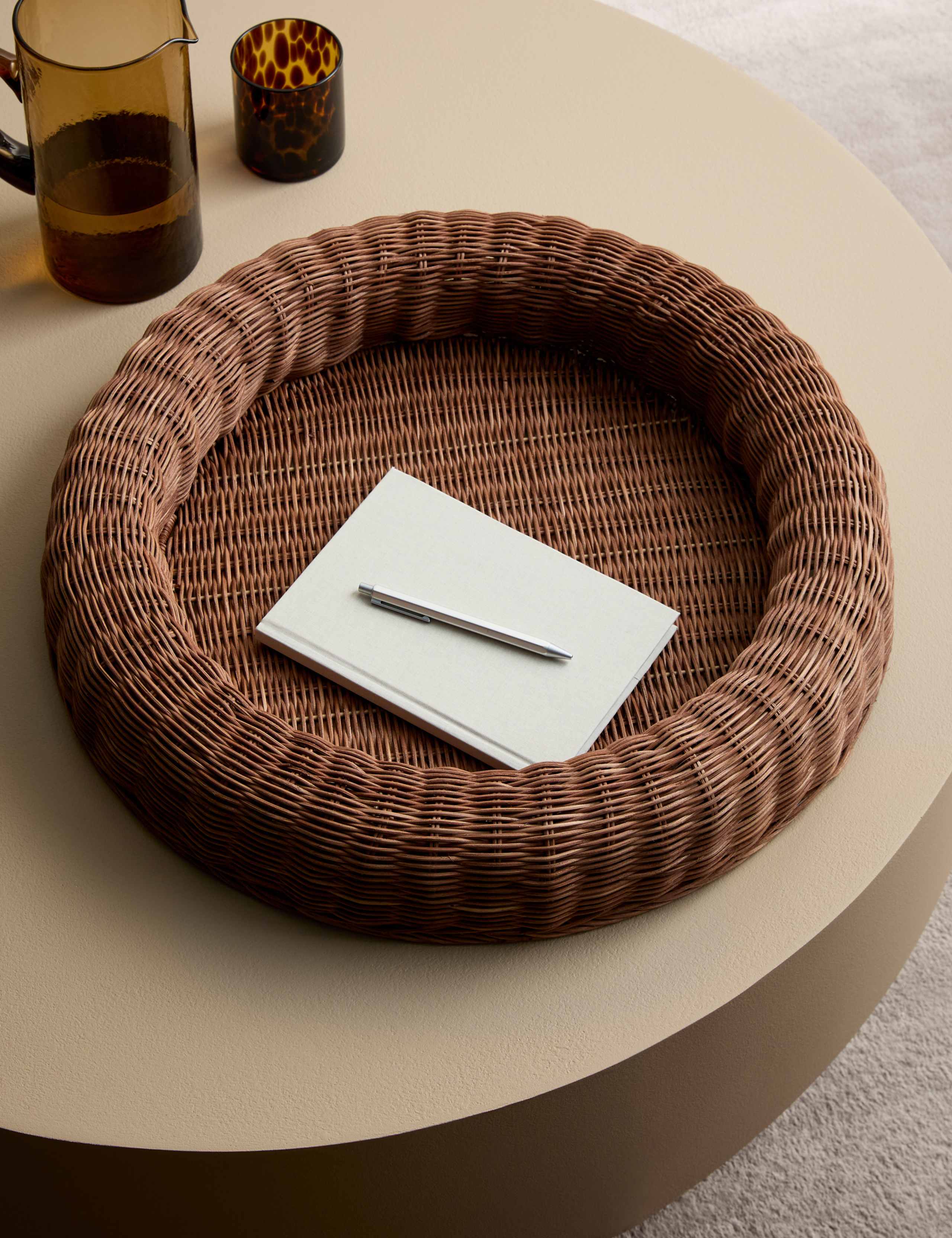 Rattan Large Round Coffee Table Tray 1 of 6