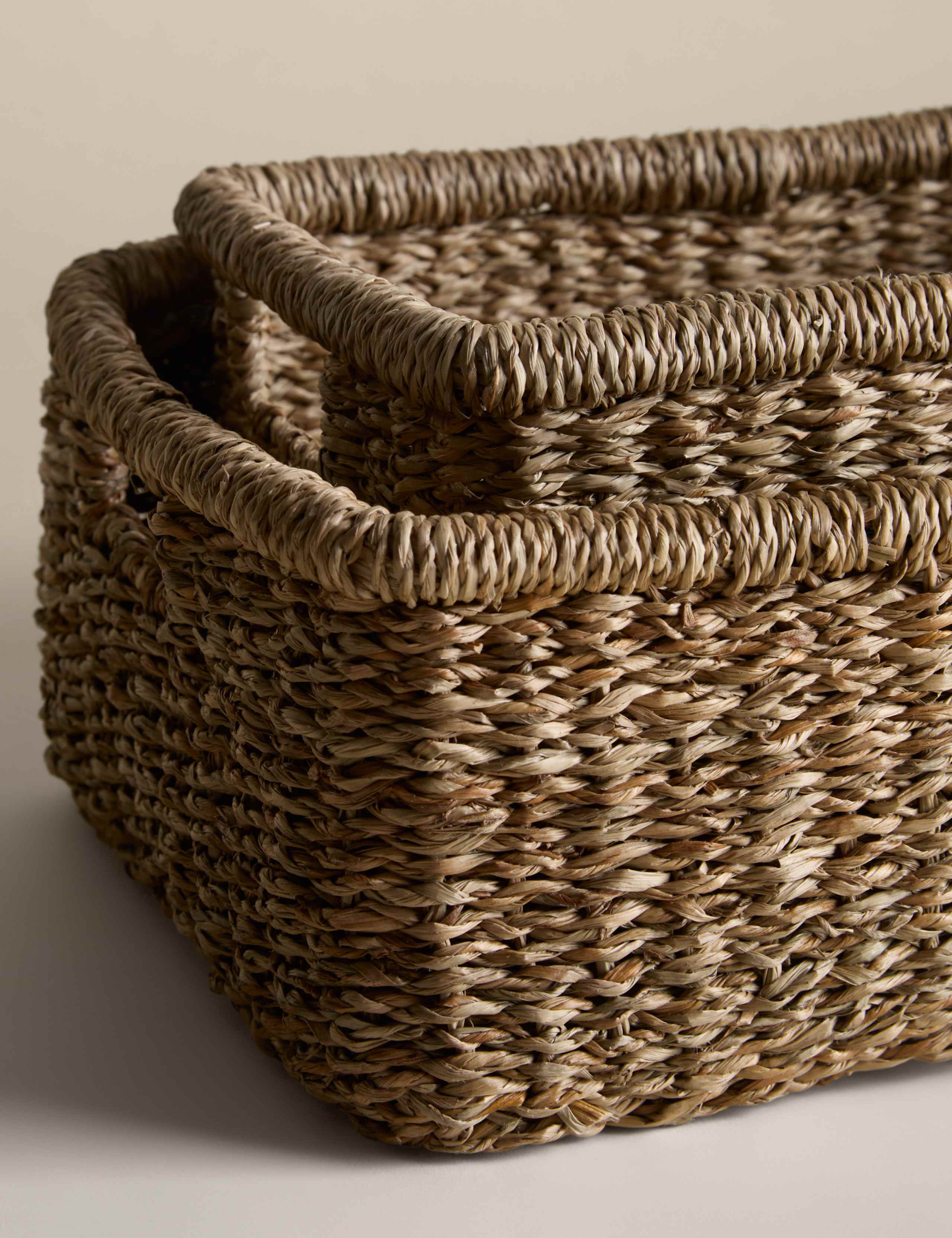 Set of 2 Seagrass Rectangular Baskets 6 of 8