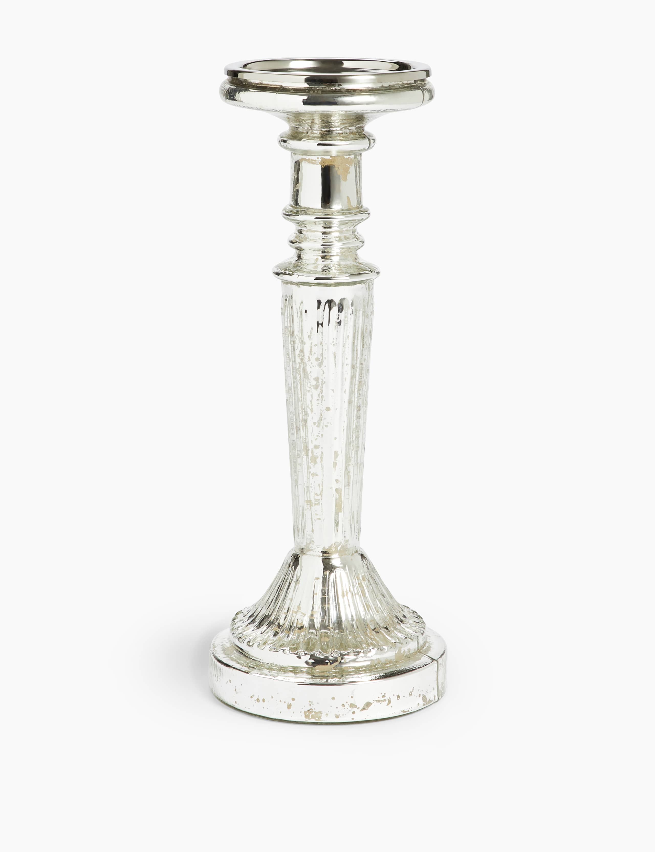 Mercury Glass Pillar Candle Holder 1 of 4