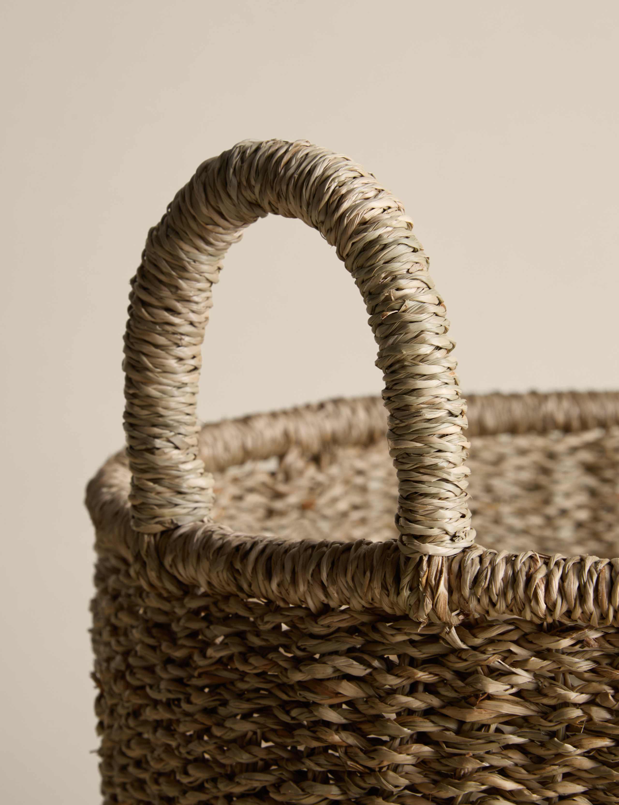 Raffia & Seagrass Medium Tall Basket 3 of 7