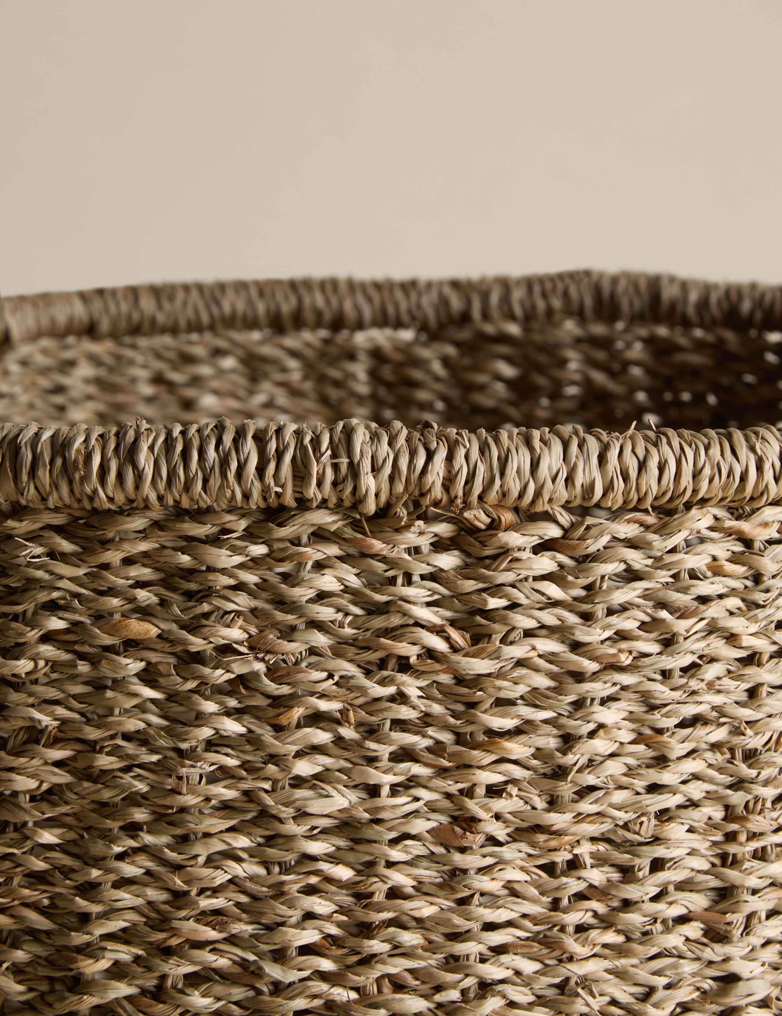 Raffia & Seagrass Medium Tall Basket 4 of 7
