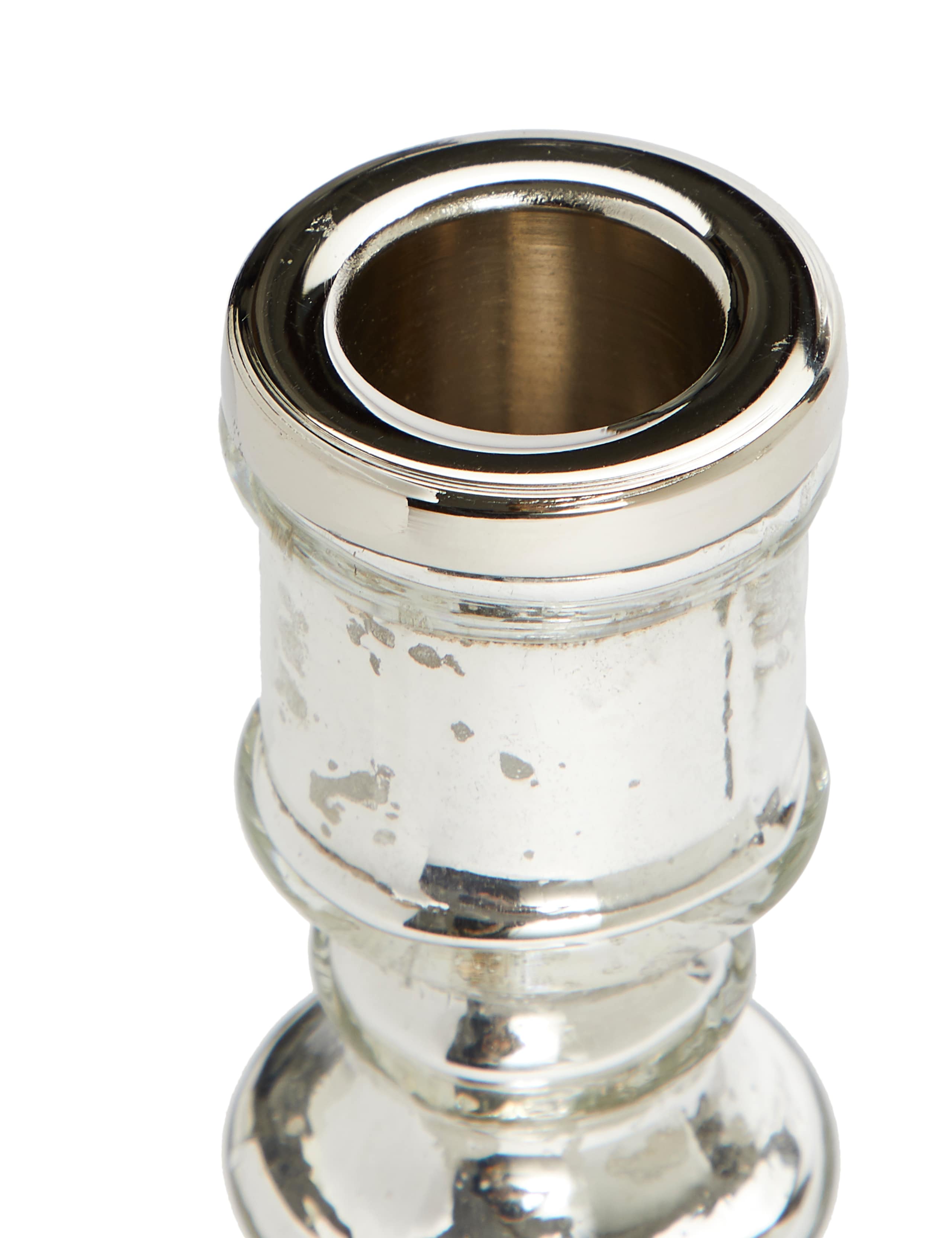 Mercury Glass Dinner Candle Holder 4 of 4