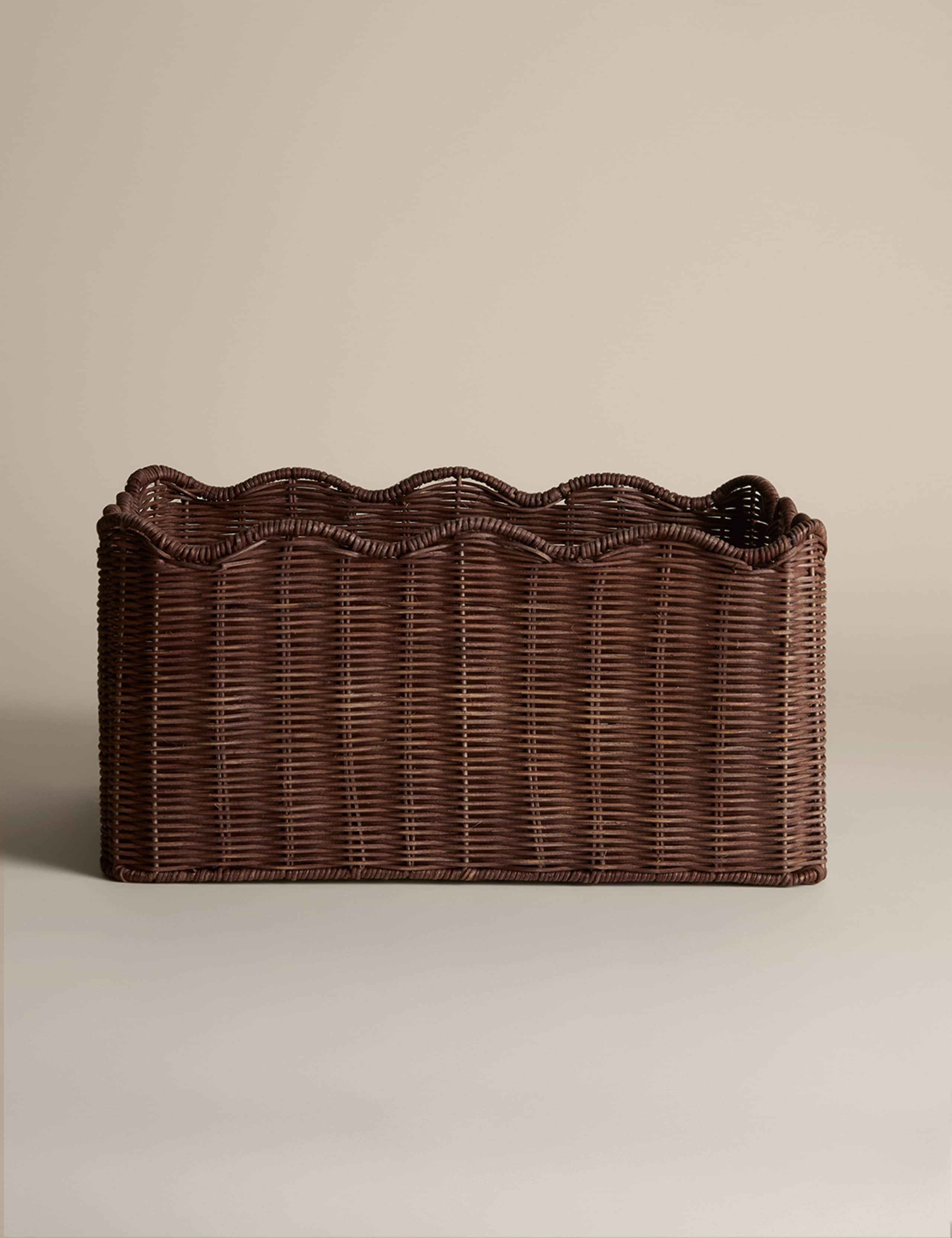 Rattan Scallop Rectangular Basket 3 of 7