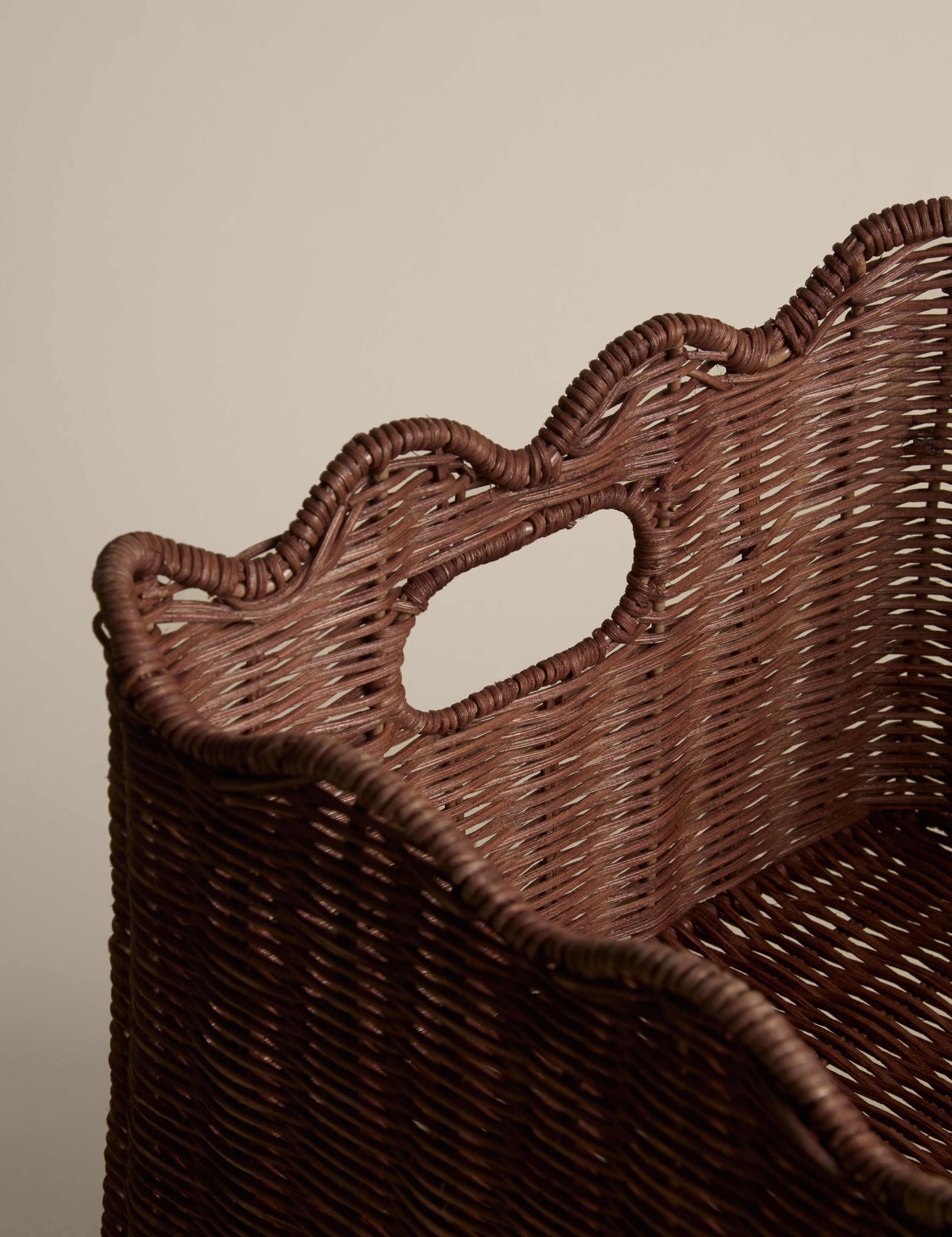 Rattan Scallop Rectangular Basket 5 of 7