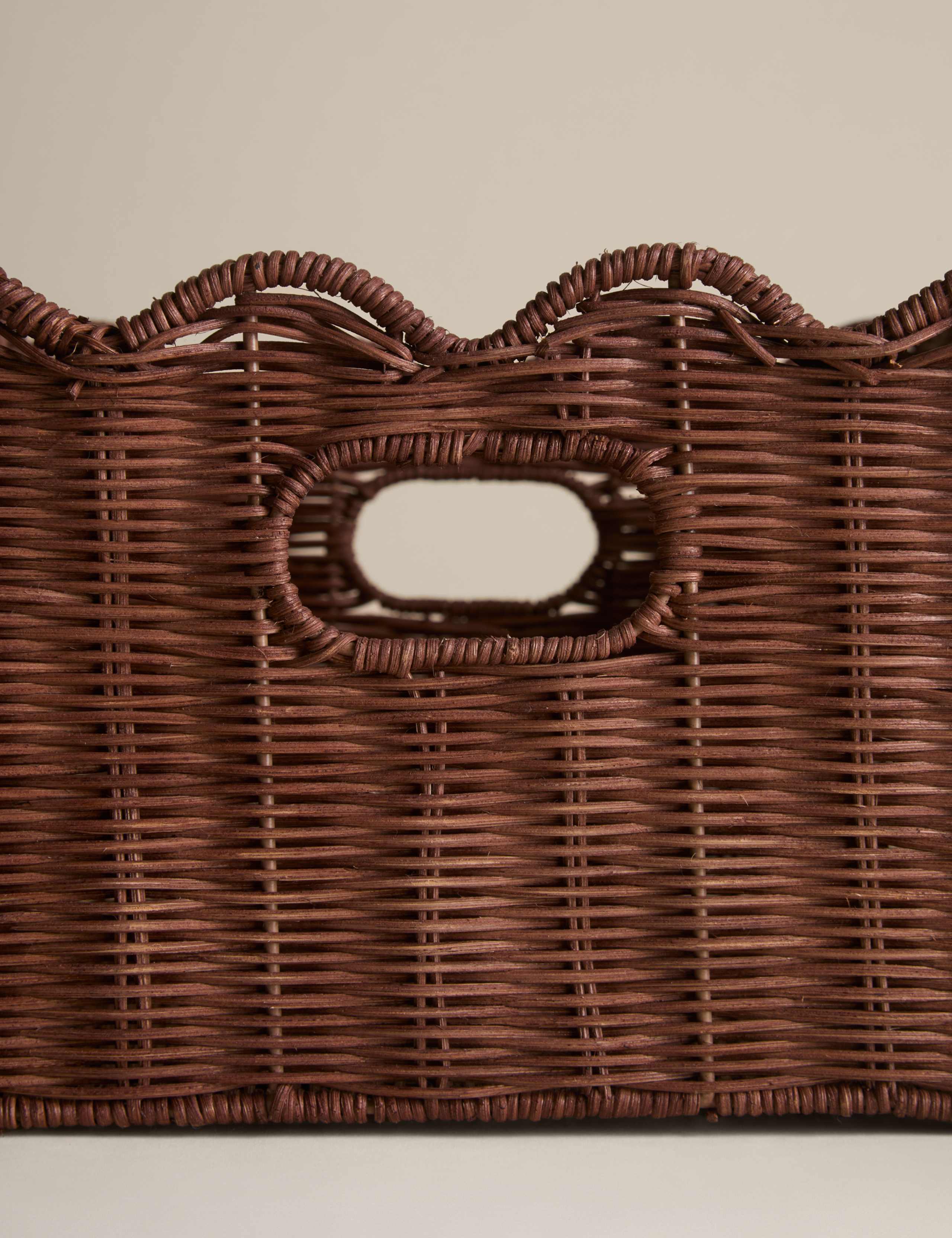 Rattan Scallop Rectangular Basket 6 of 7
