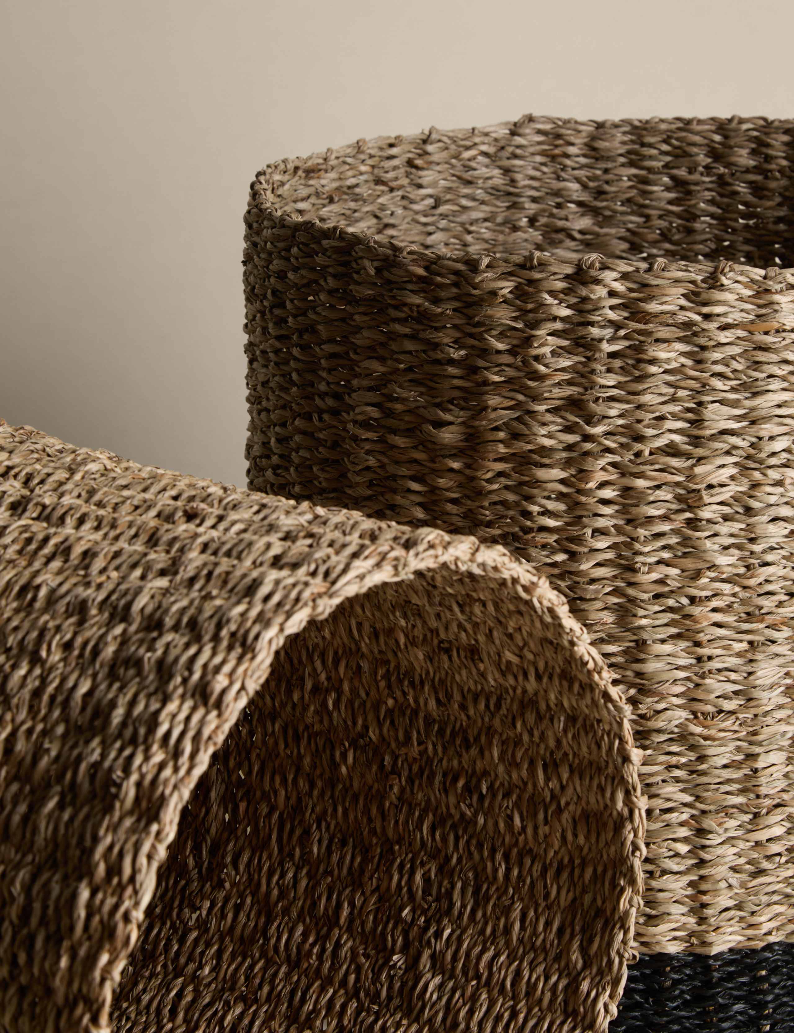 Set of 2 Raffia & Seagrass Large Baskets 3 of 8