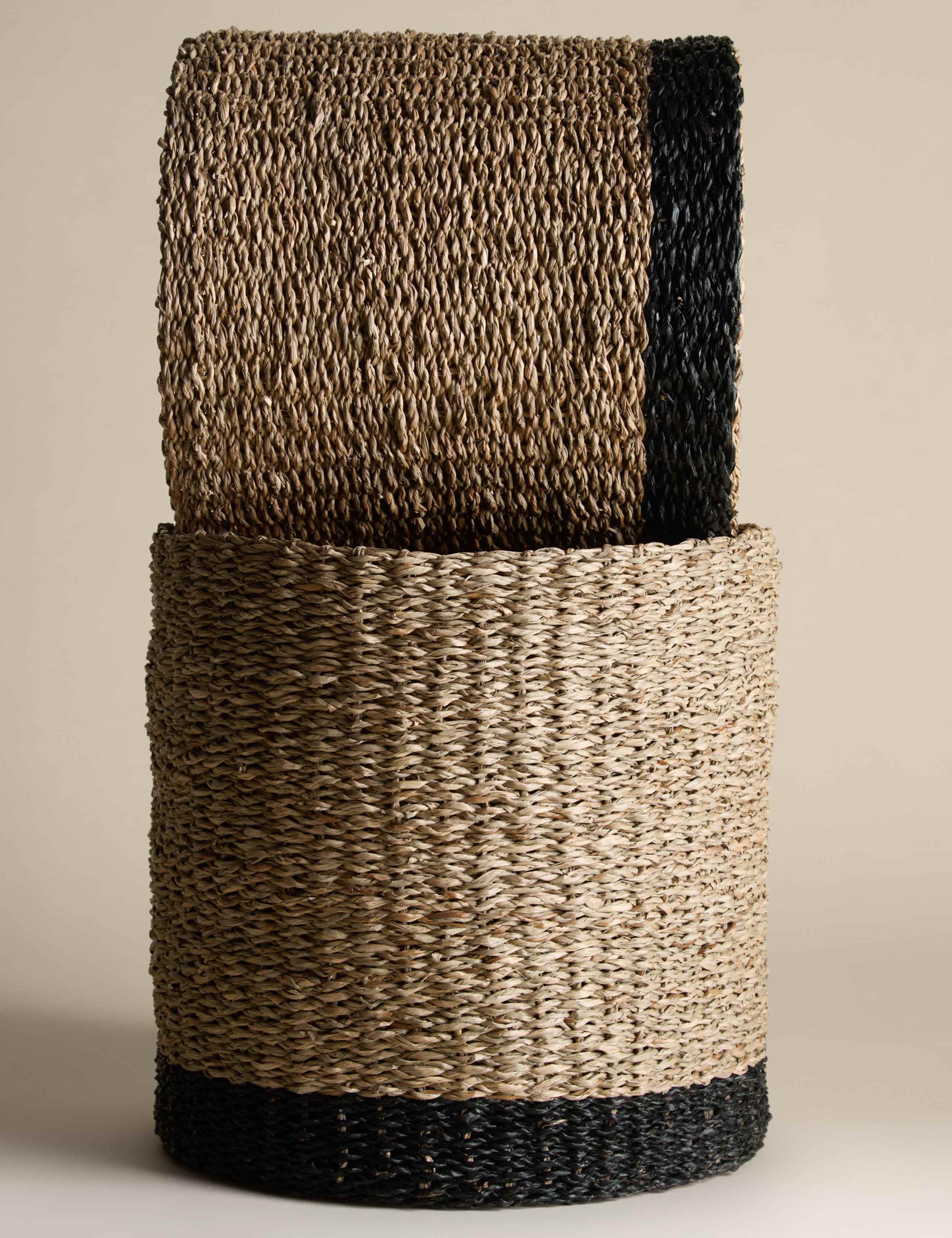Set of 2 Raffia & Seagrass Large Baskets 2 of 8