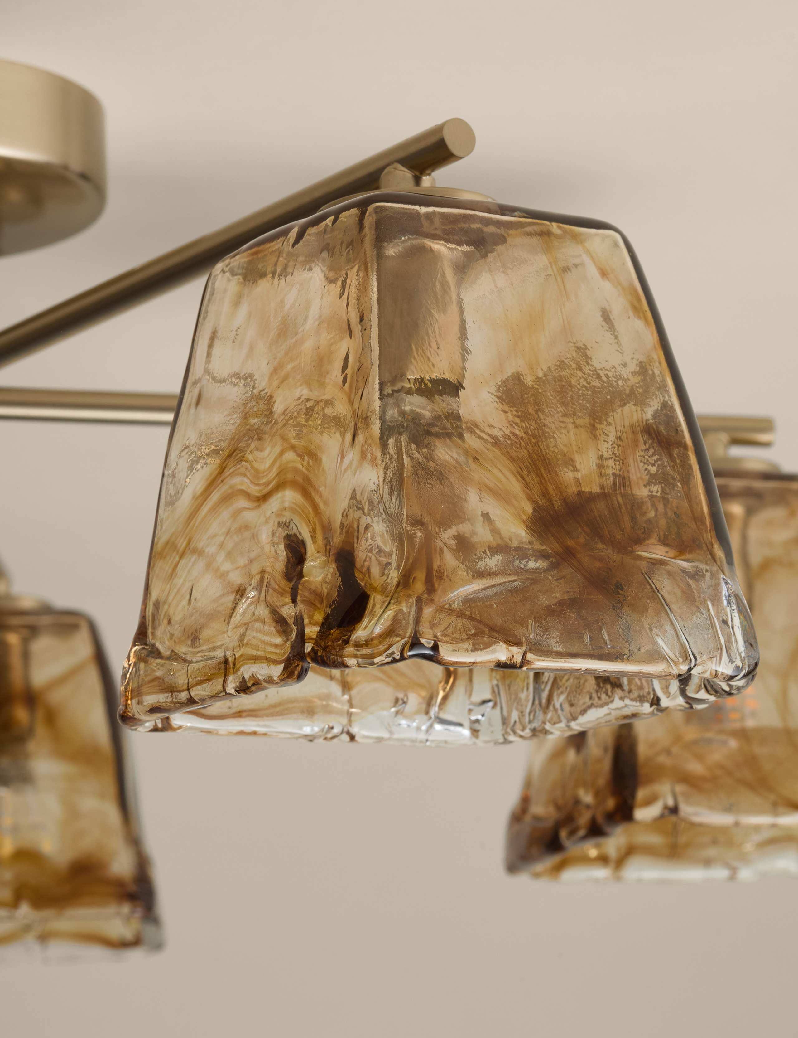 Glass 5 Light Flush Ceiling Light 4 of 7