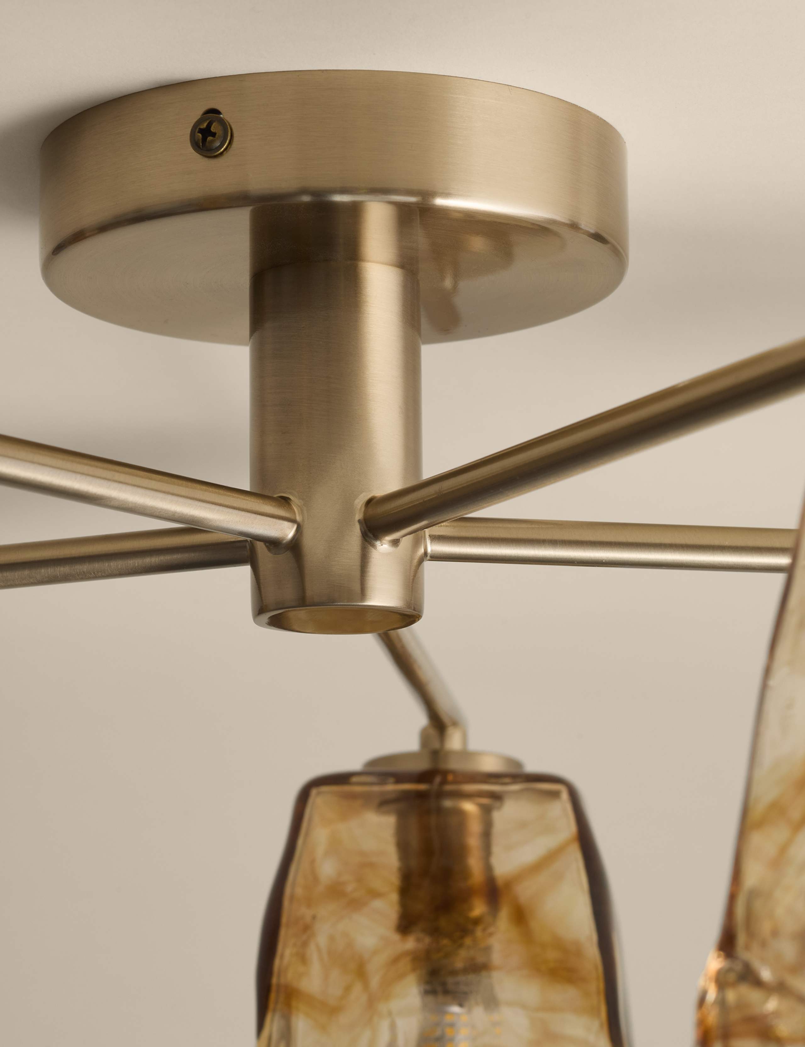 Glass 5 Light Flush Ceiling Light 5 of 7