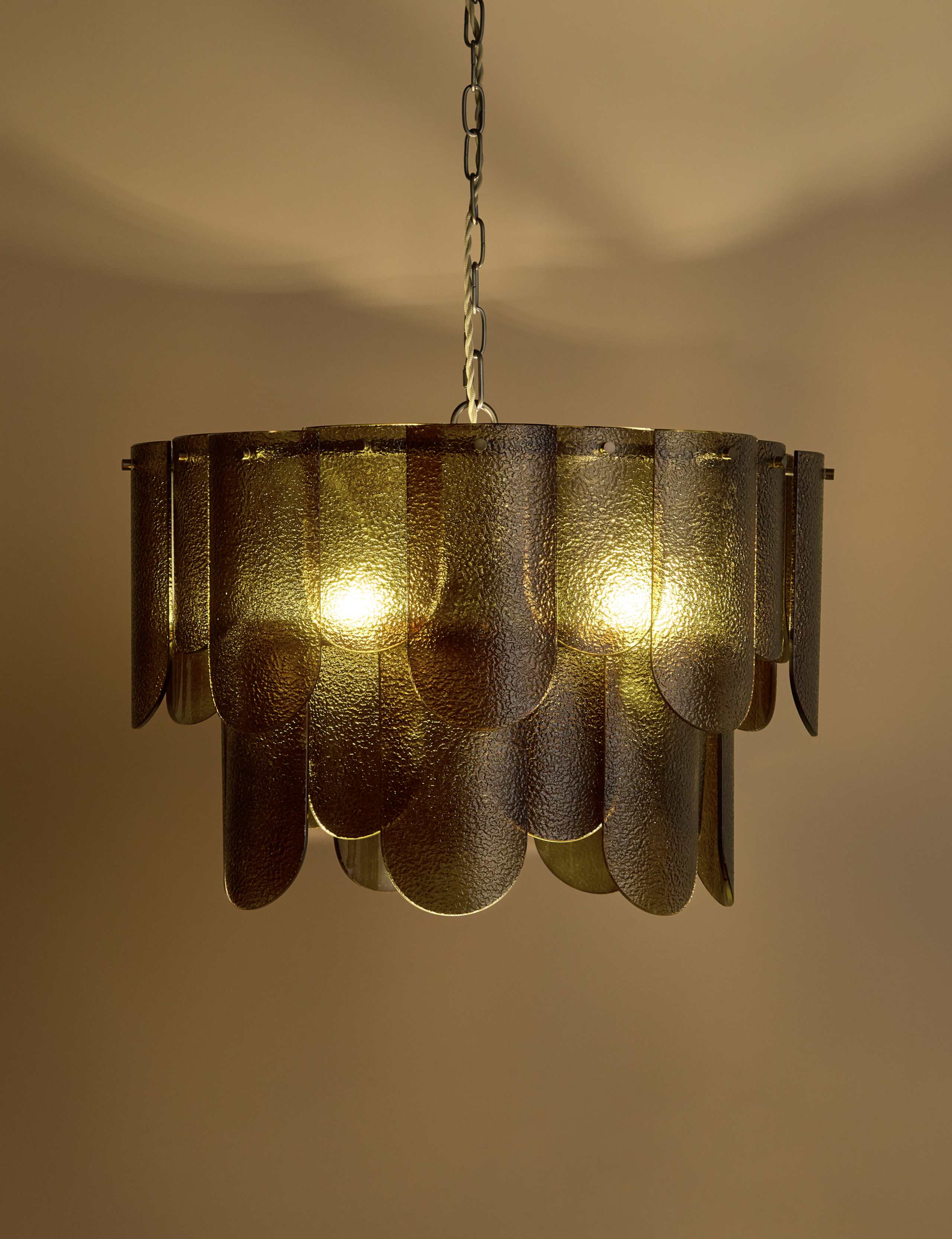 Glass Textured Green Chandelier 3 of 7