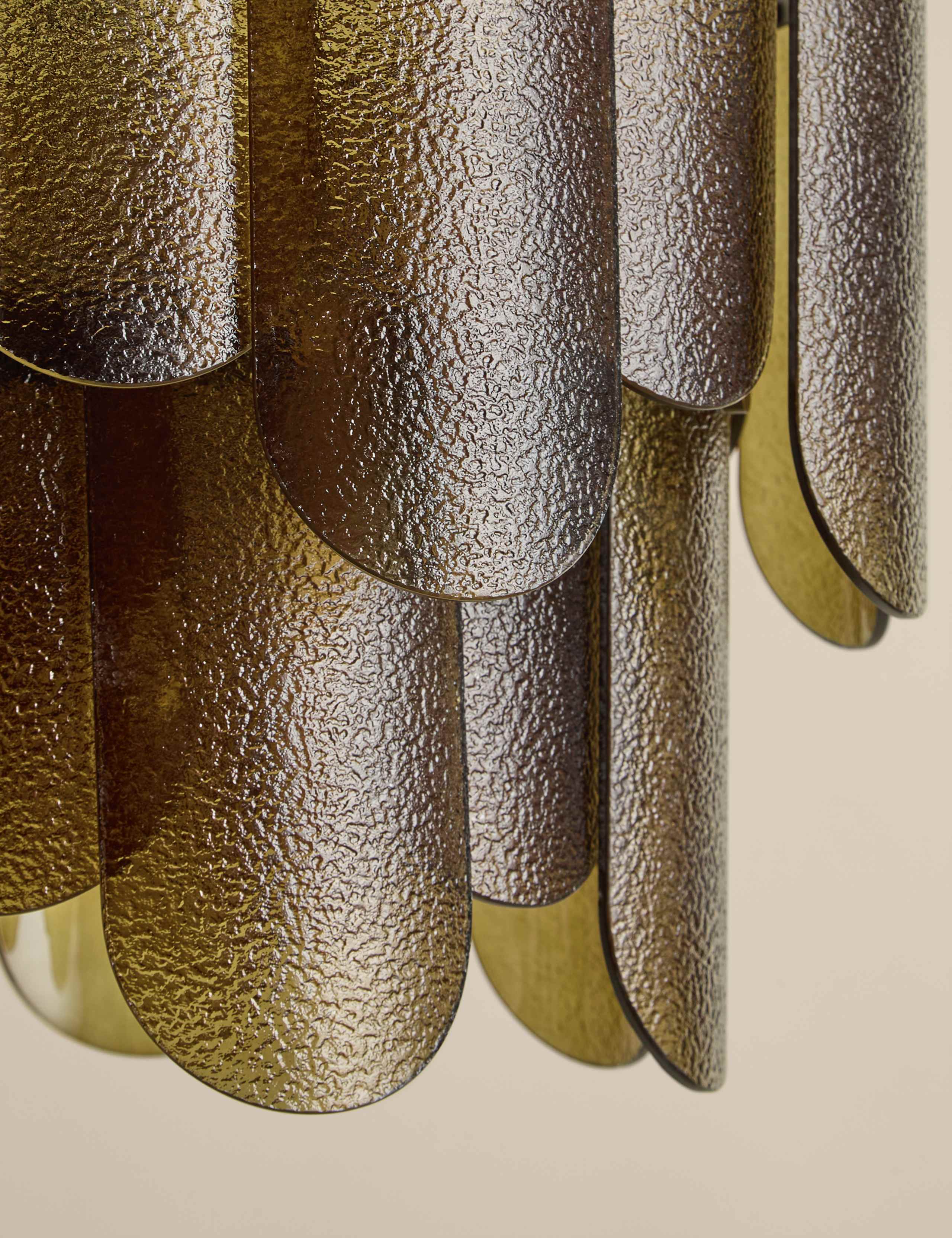 Glass Textured Green Chandelier 6 of 7