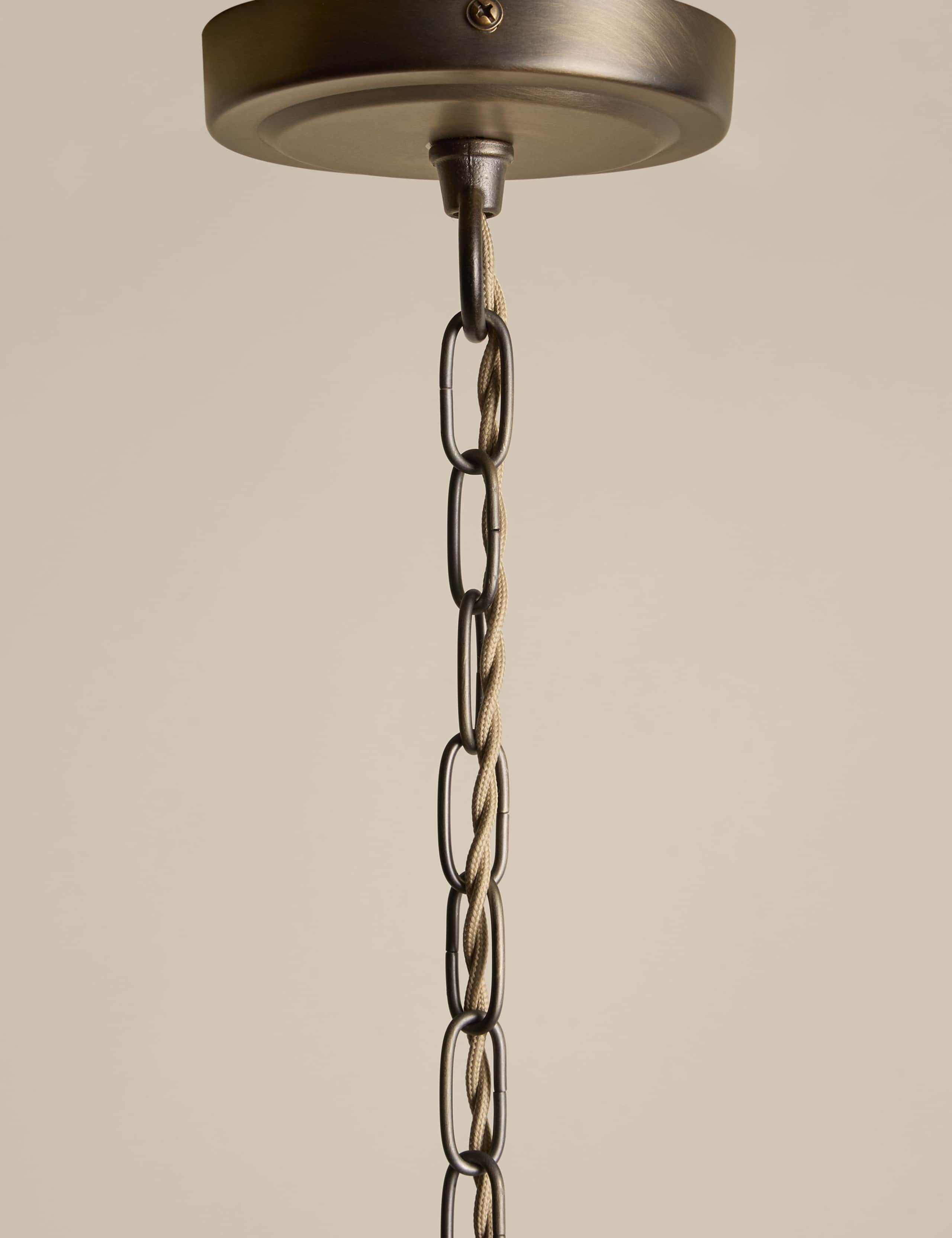 Glass Textured Green Chandelier 7 of 7