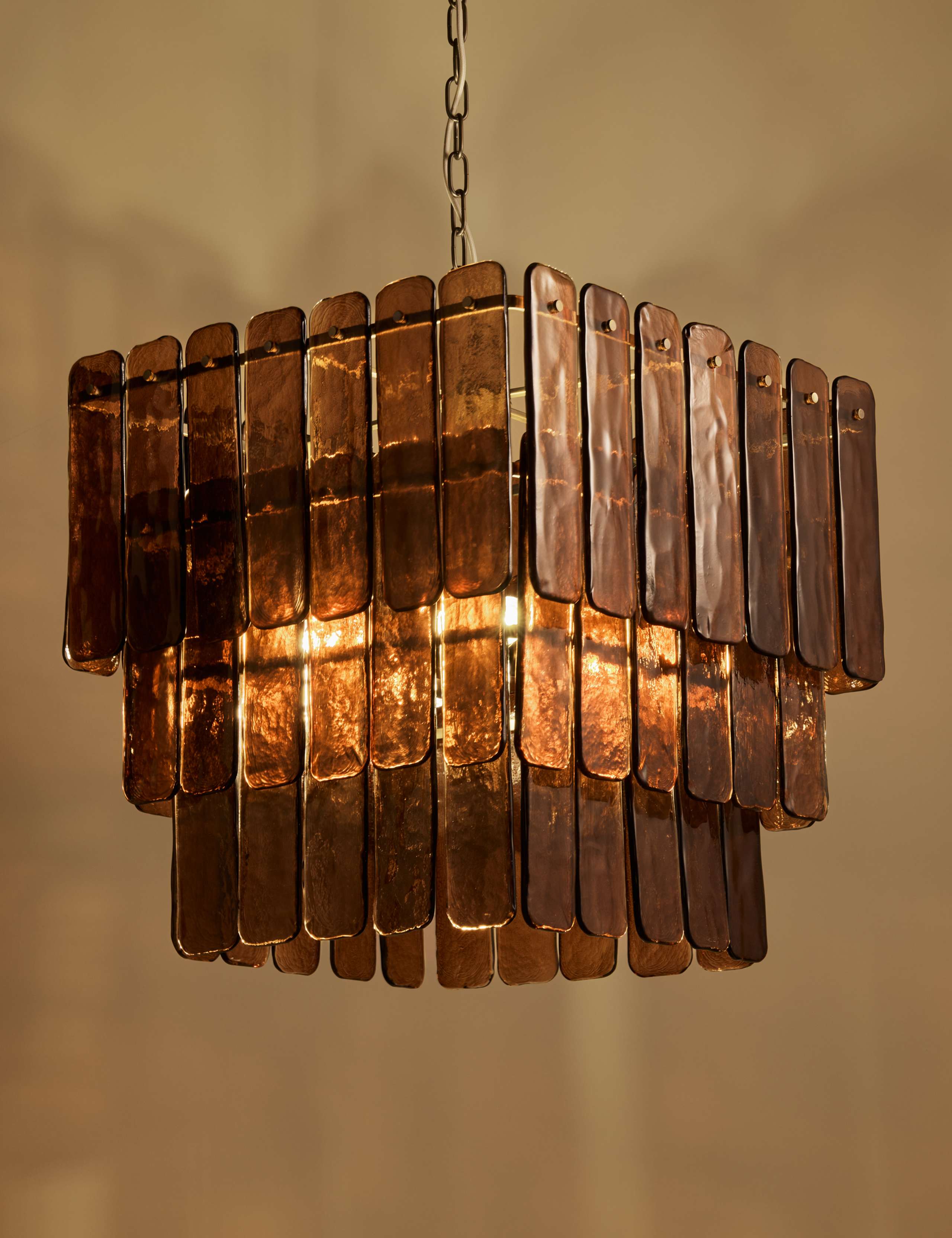 Glass 3 Tier Square Pendant Light 3 of 8