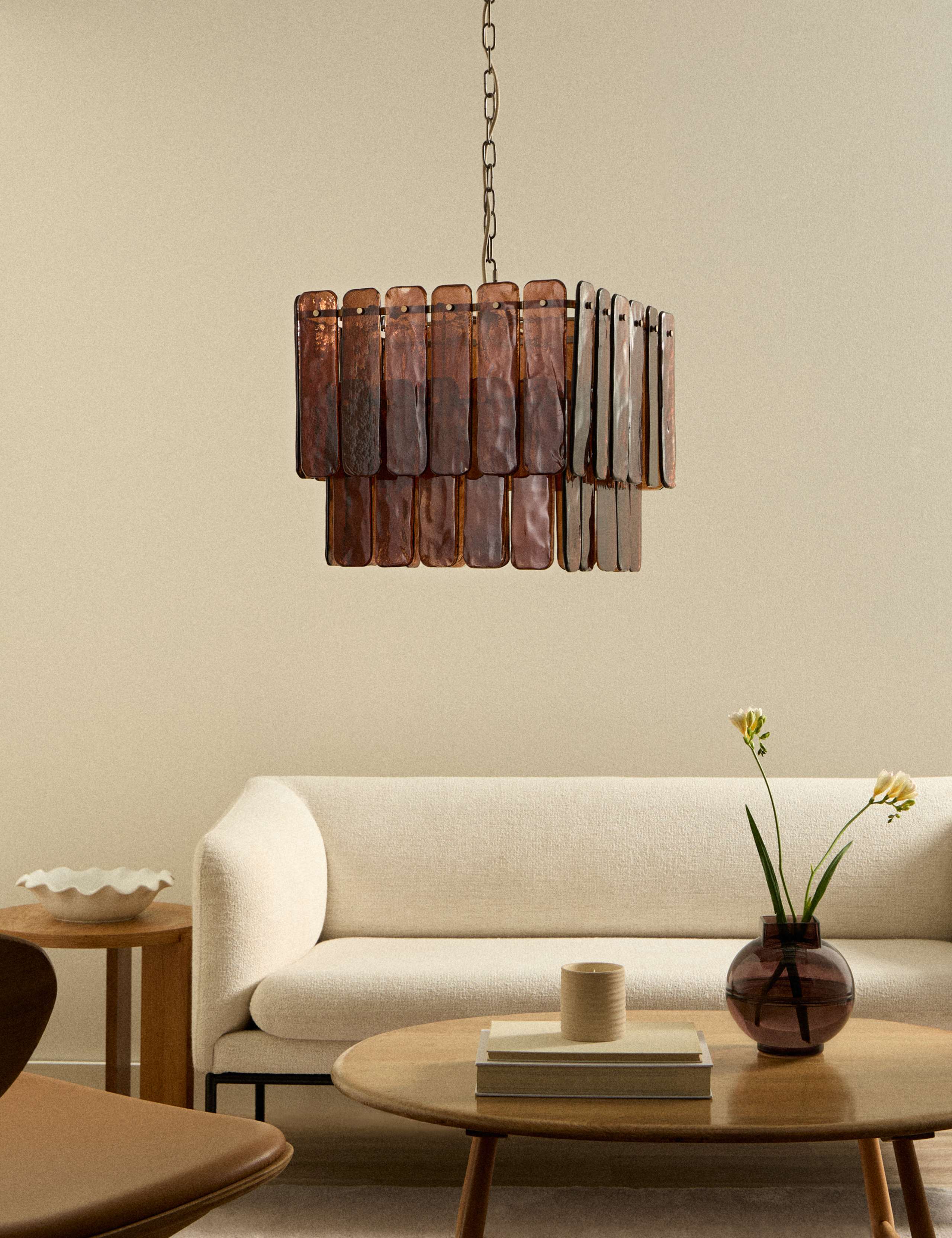 Glass 2 Tier Square Pendant Light 1 of 6
