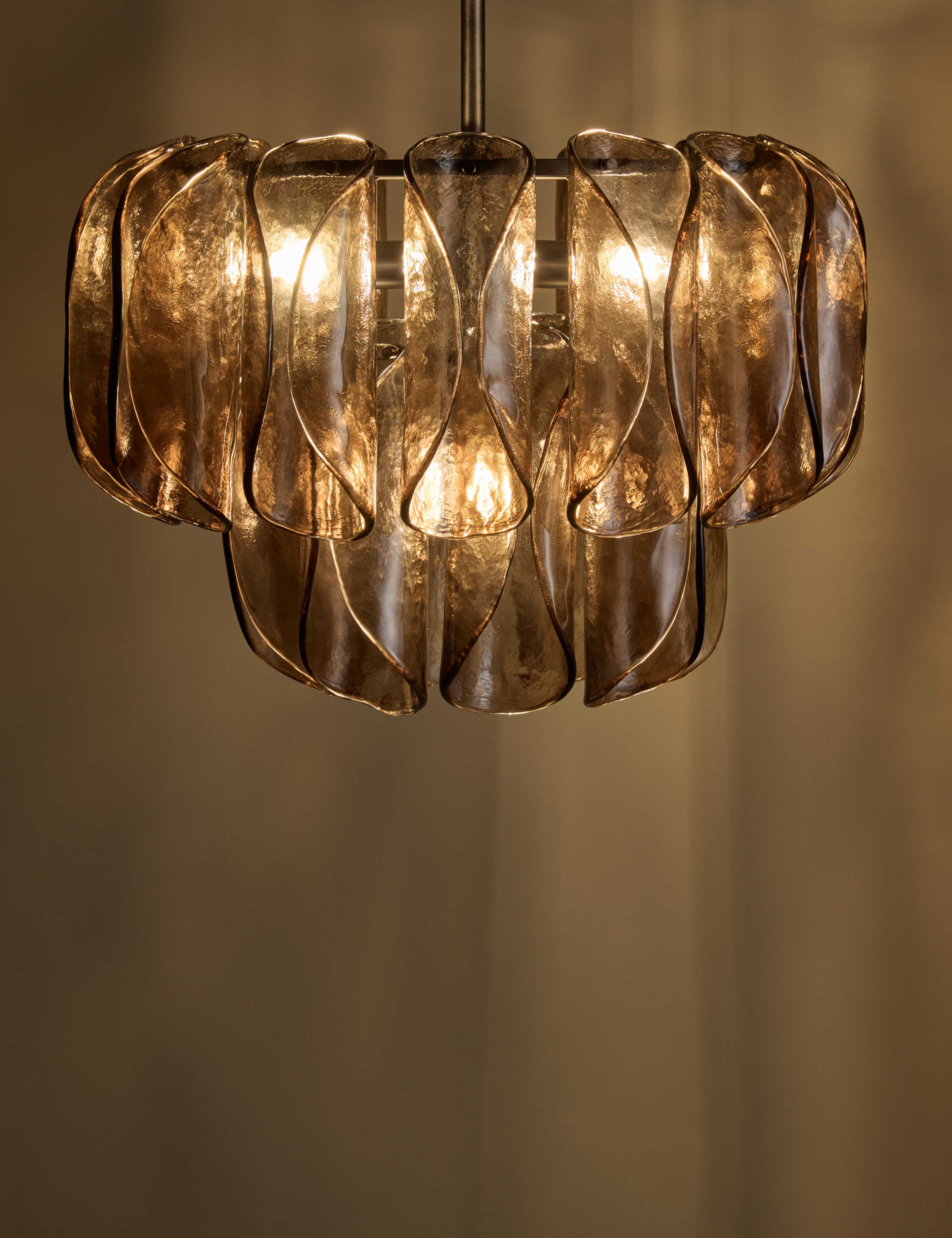 Glass Two-Tier Taco Flush Ceiling Light 2 of 7