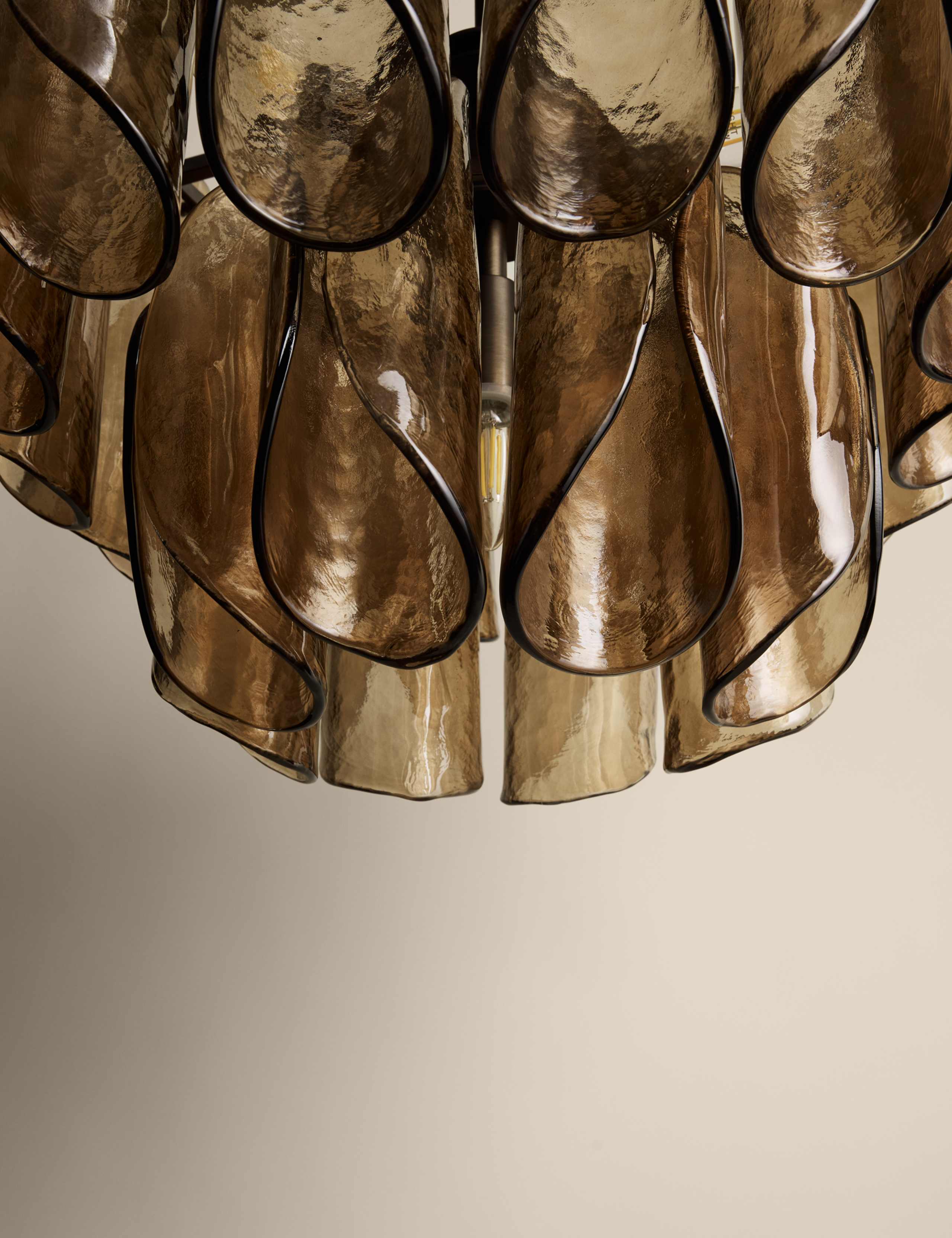 Glass Two-Tier Taco Flush Ceiling Light 5 of 7