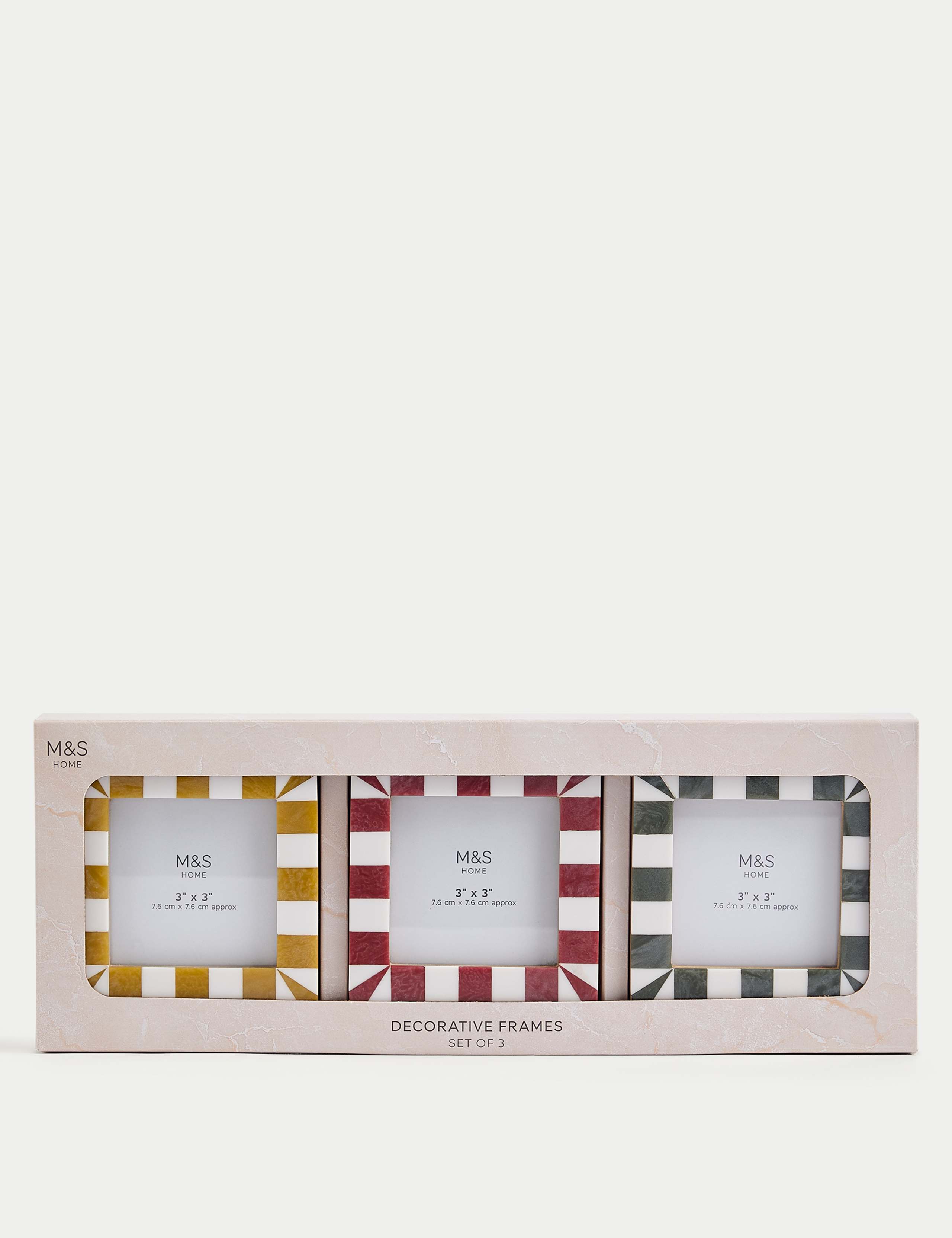 Set of 3 Checked Photo Frames 3x3 inch 5 of 5