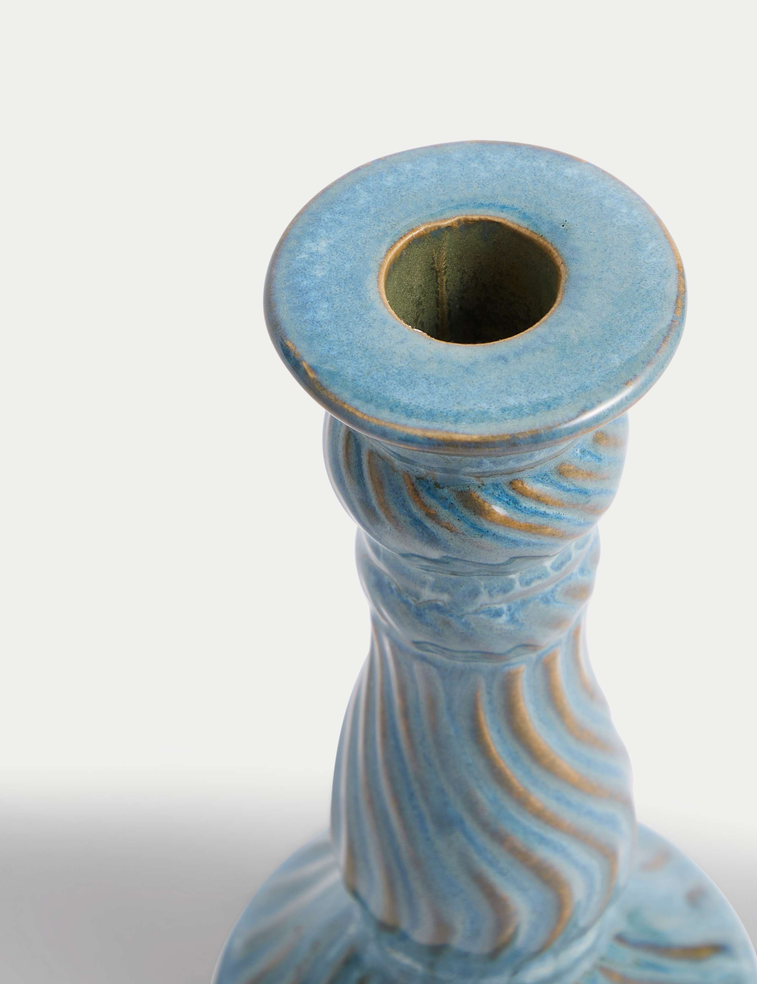 Swirl Ceramic Tall Dinner Candle Holder 3 of 4