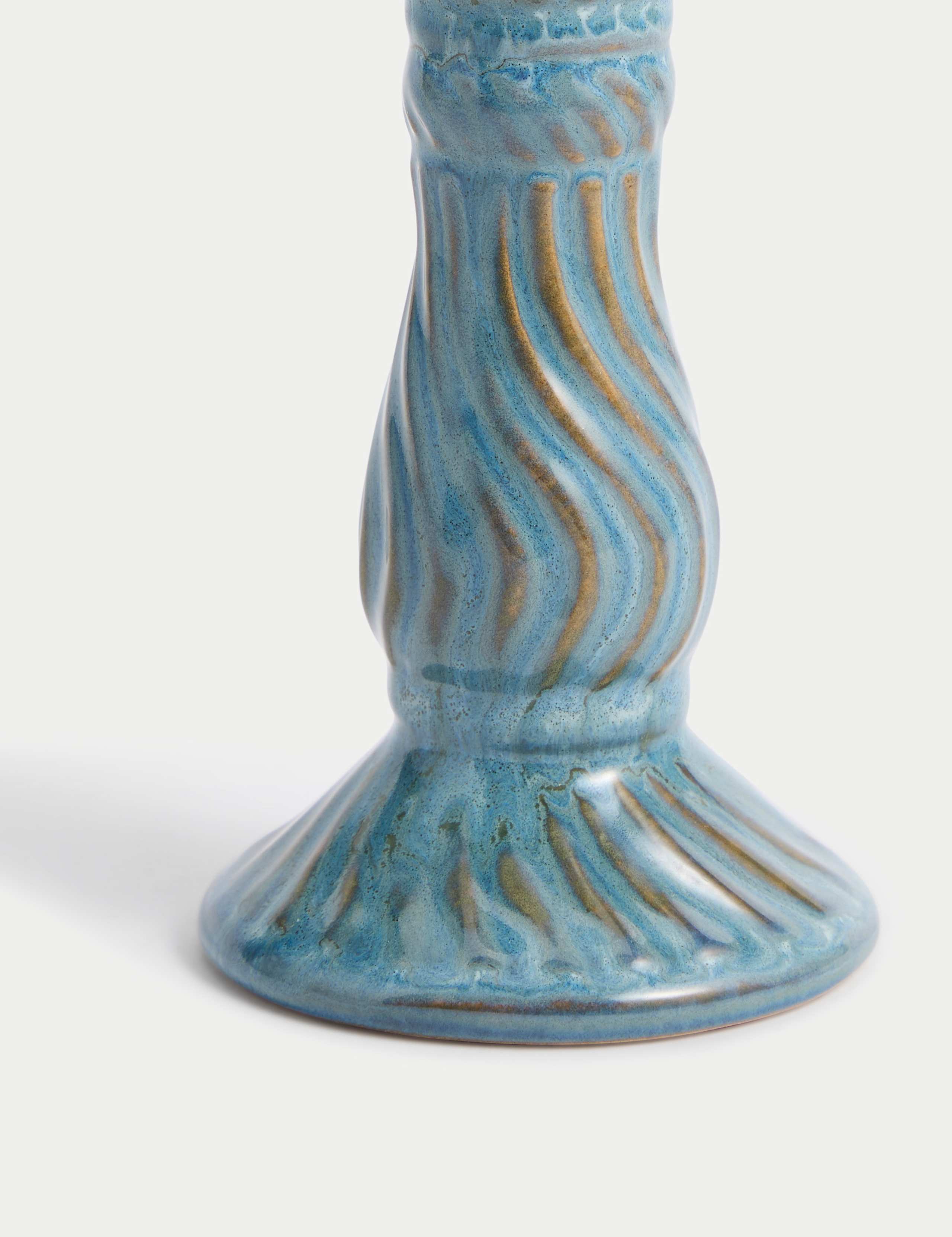 Swirl Ceramic Tall Dinner Candle Holder 4 of 4