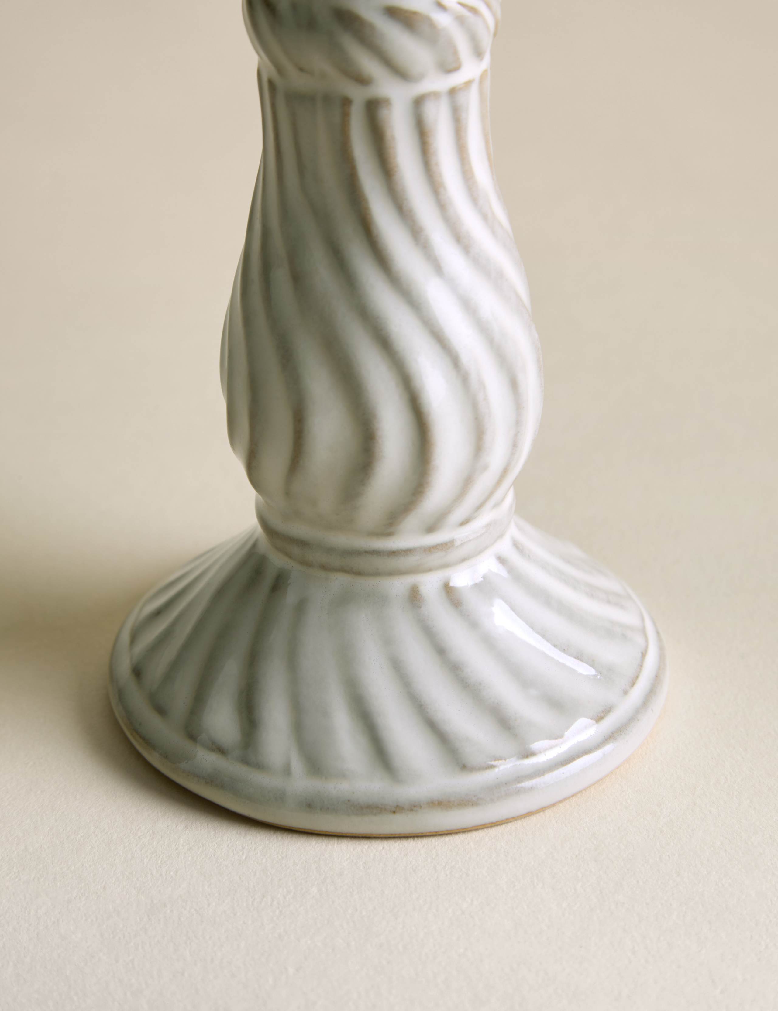 Swirl Ceramic Tall Dinner Candle Holder 3 of 4