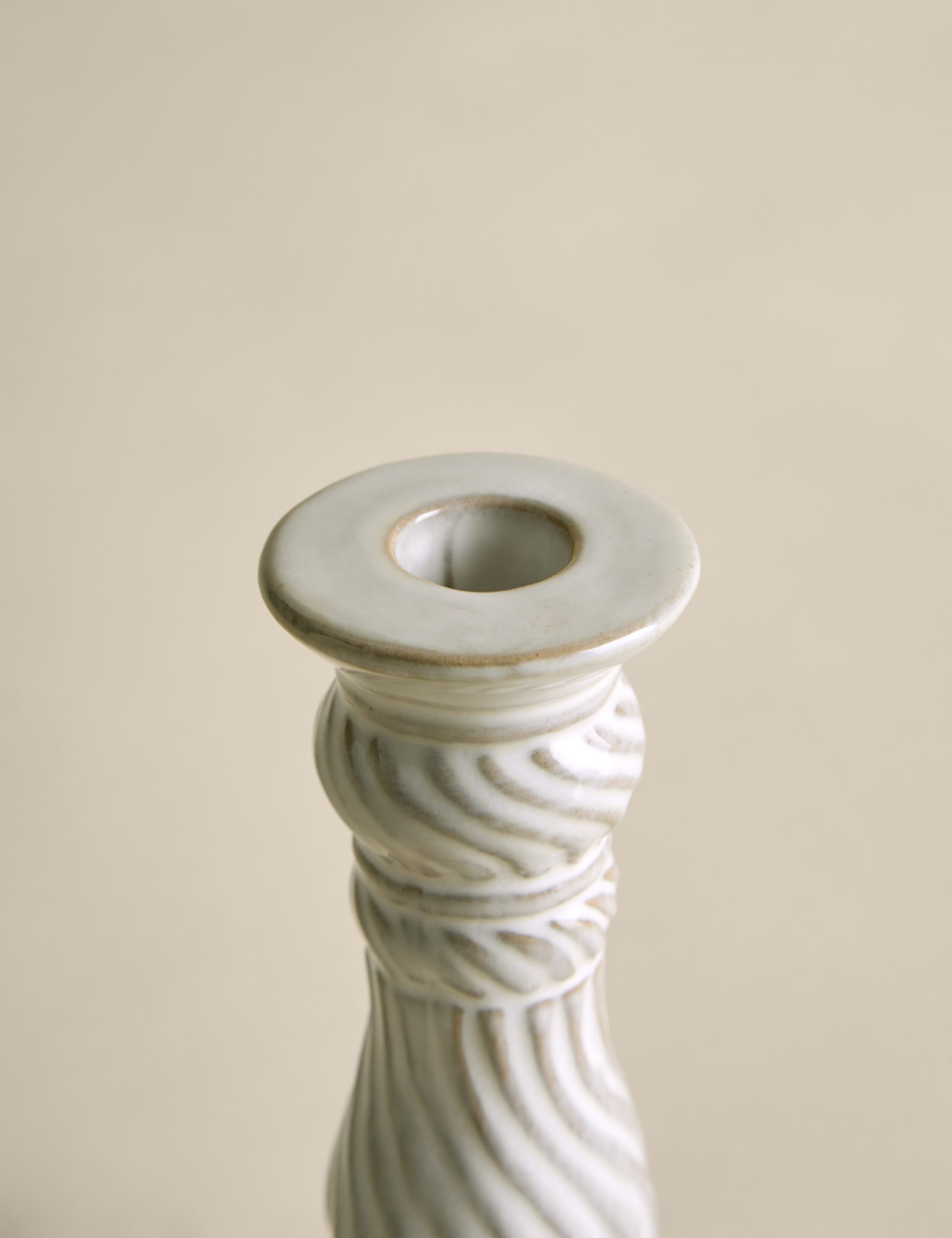 Swirl Ceramic Tall Dinner Candle Holder 4 of 4