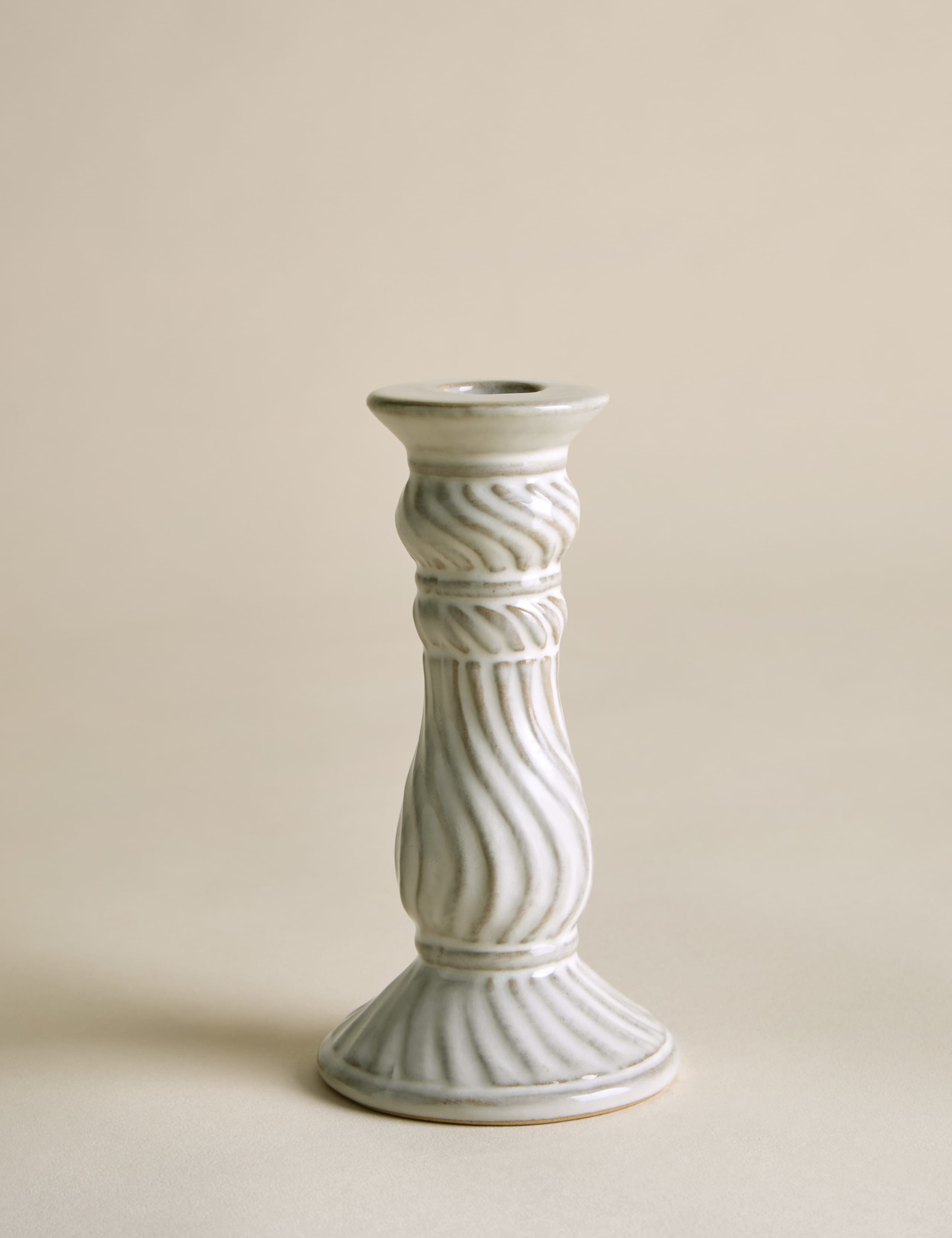 Swirl Ceramic Tall Dinner Candle Holder 2 of 4