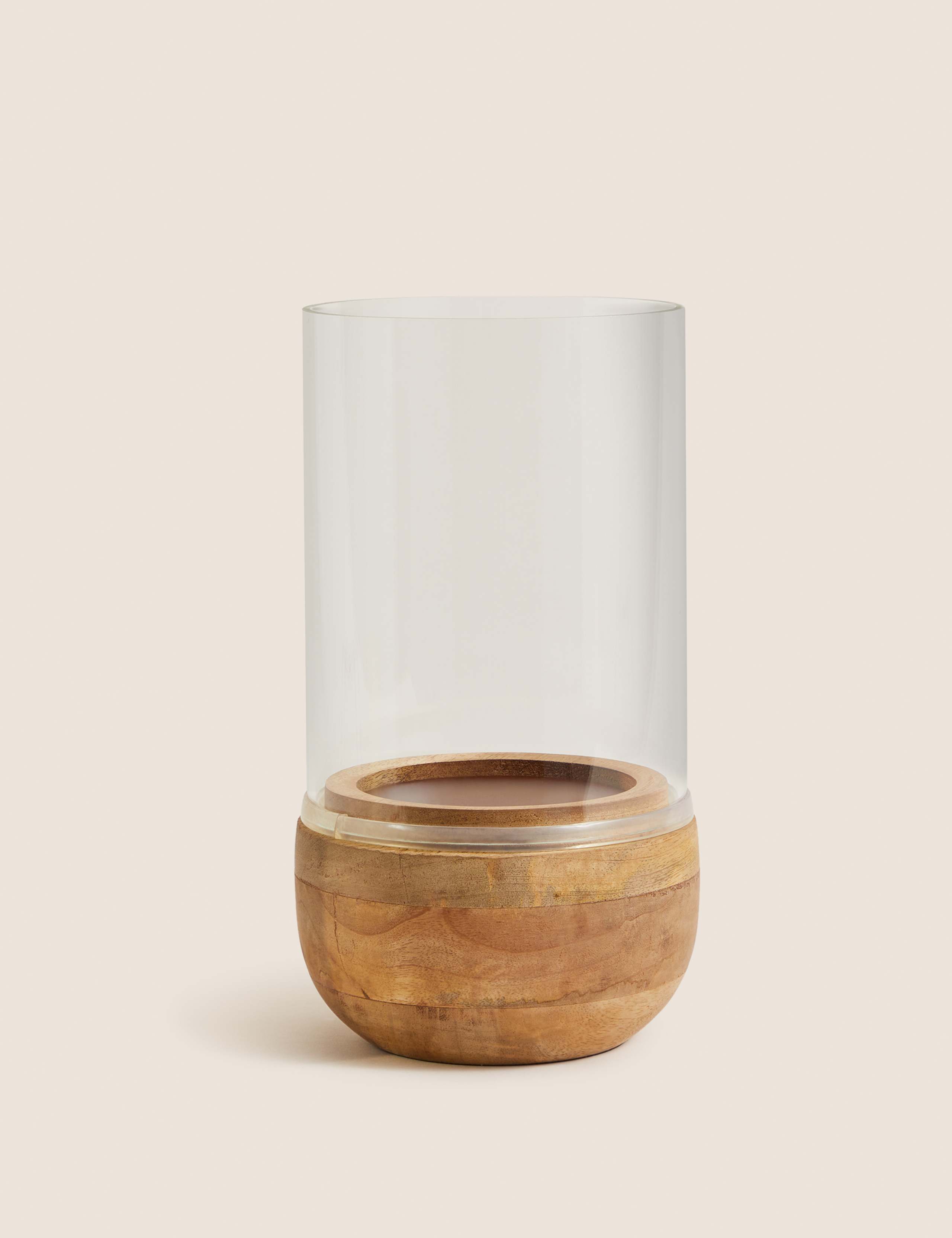 Wood and Glass Hurricane Lantern 2 of 4