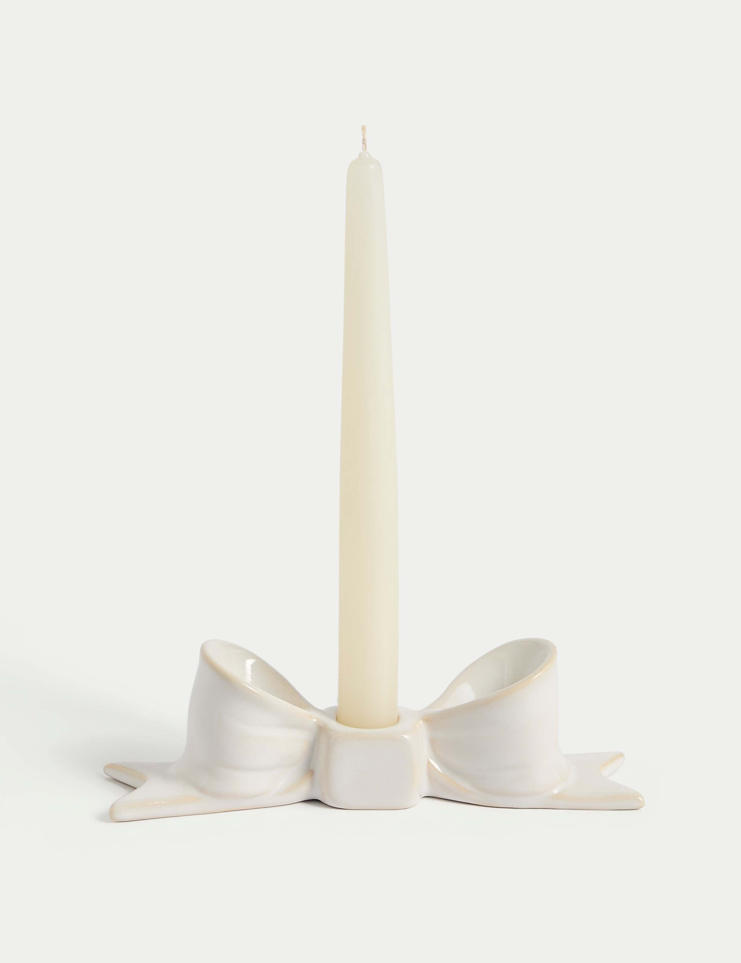 Bow Ceramic Dinner Candle Holder 1 of 3