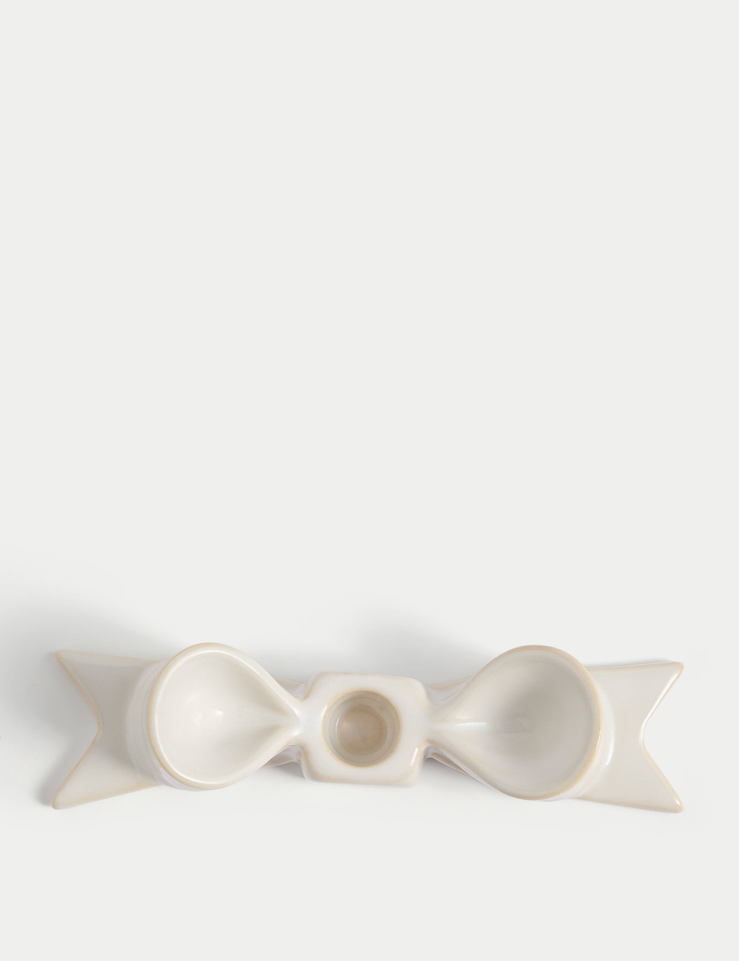 Bow Ceramic Dinner Candle Holder 3 of 3
