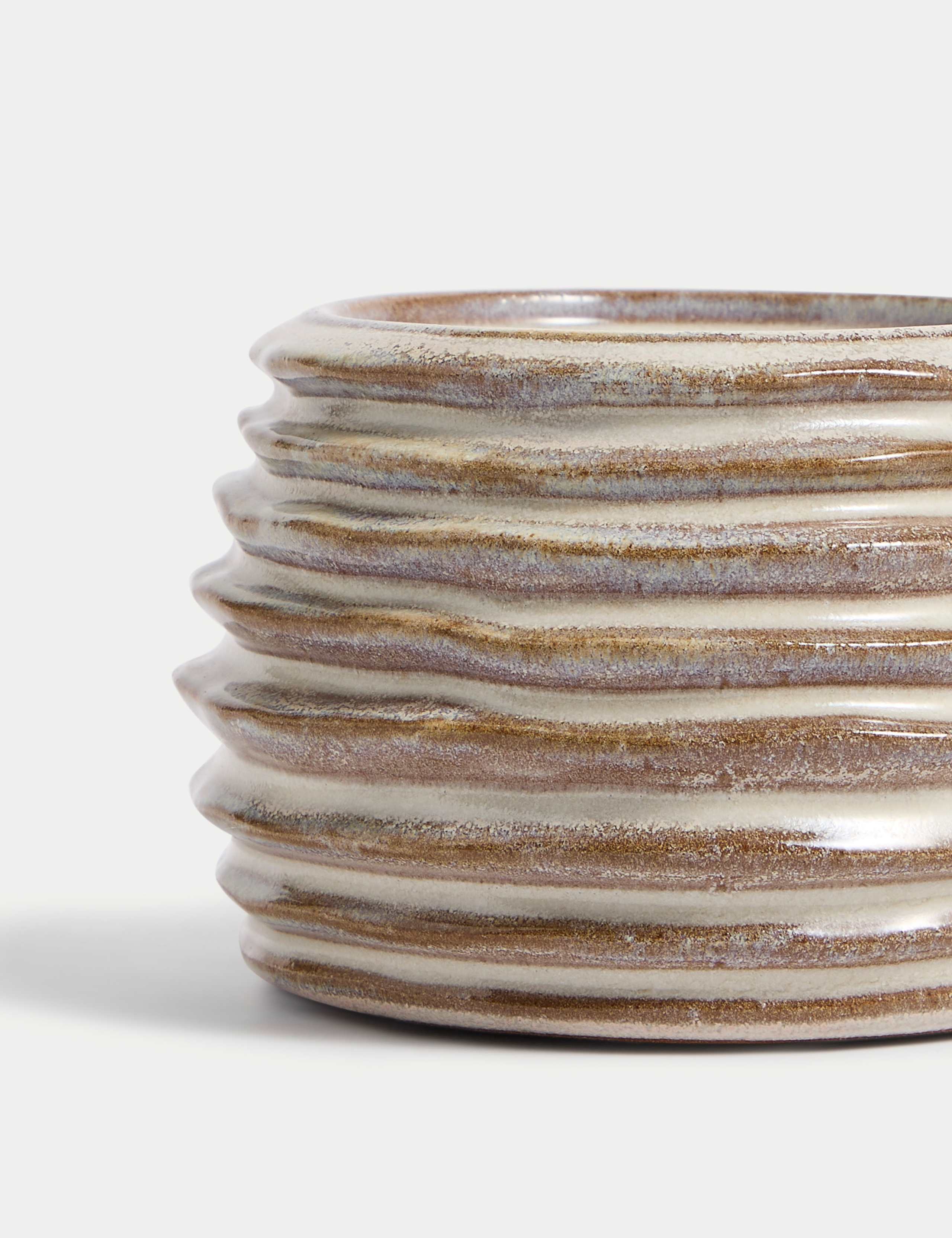 Ridged Ceramic Pillar Candle Holder 4 of 4