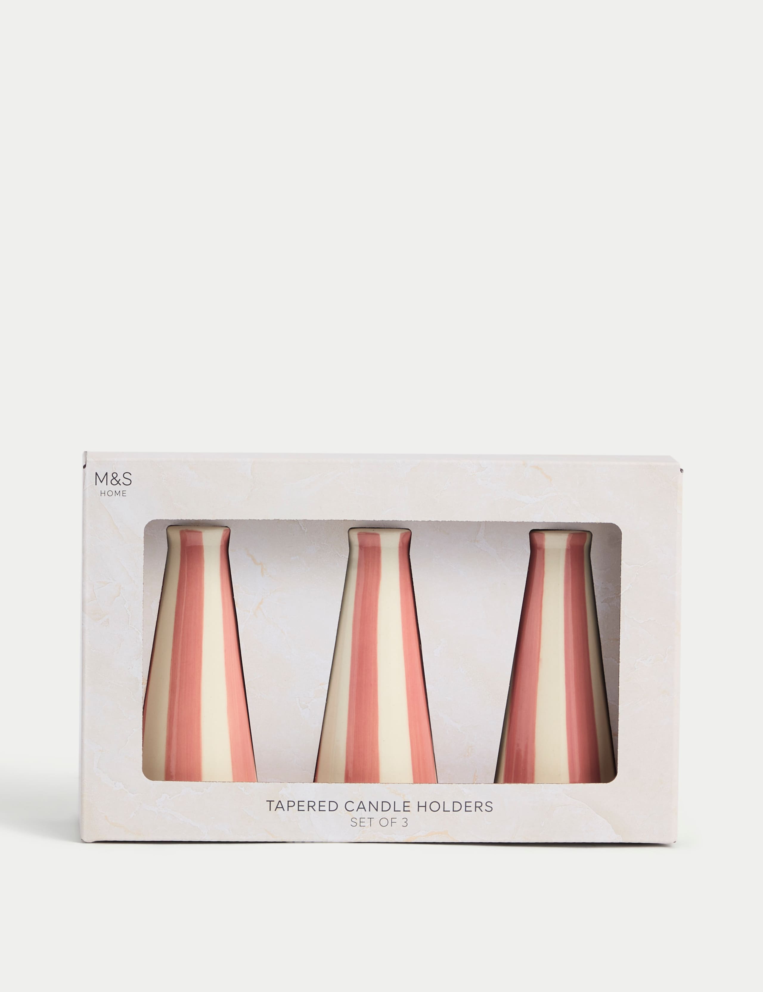Set of 3 Striped Dinner Candle Holders 5 of 5