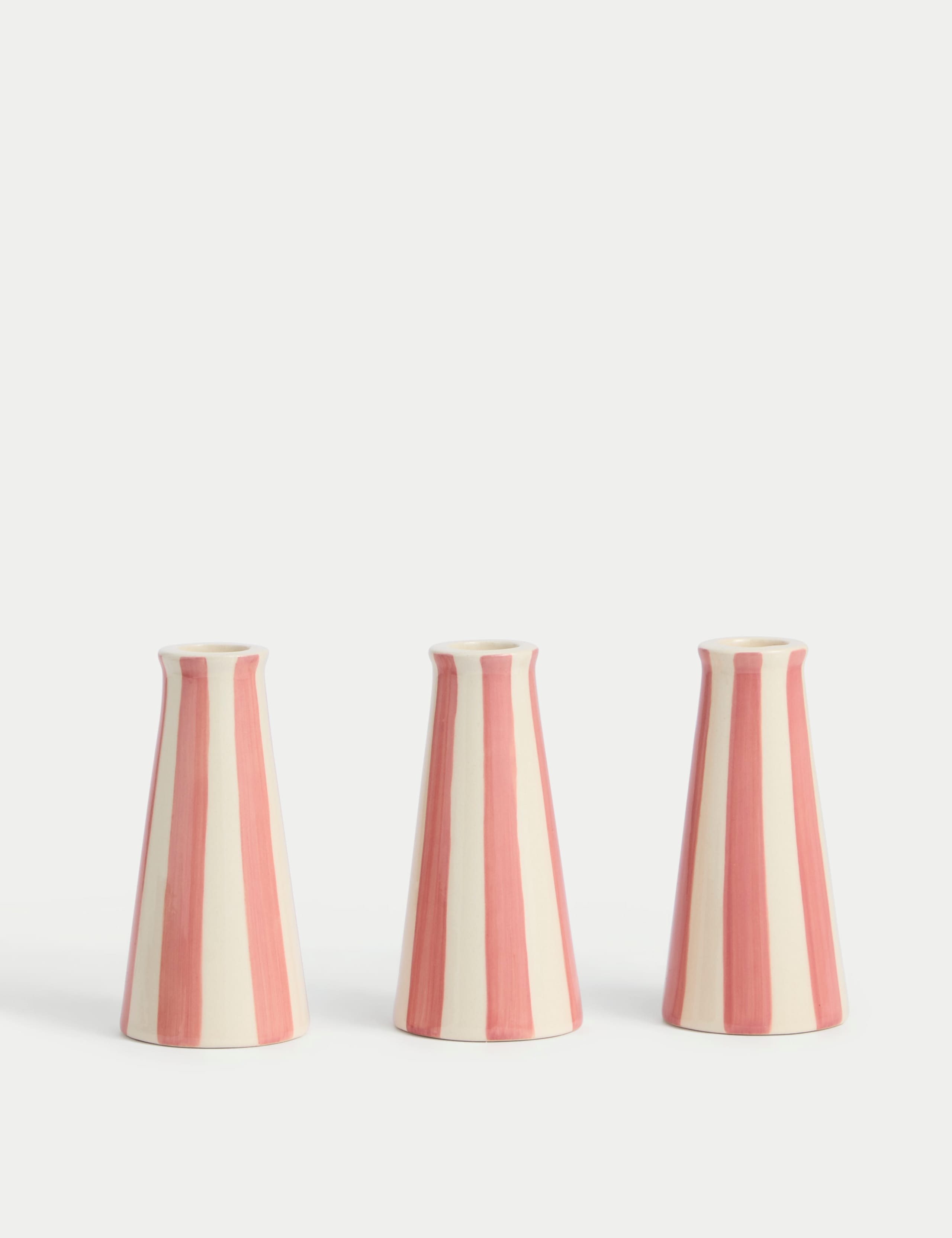 Set of 3 Striped Dinner Candle Holders 2 of 5
