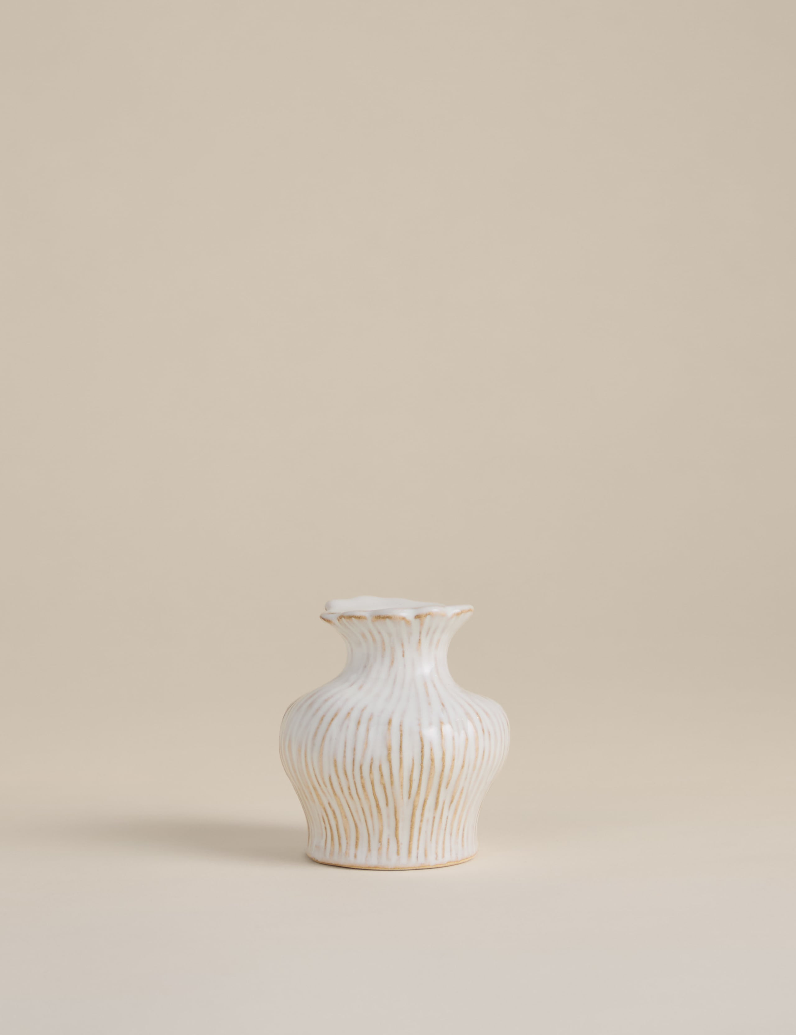 Ridged Ceramic Dinner Candle Holder 2 of 4
