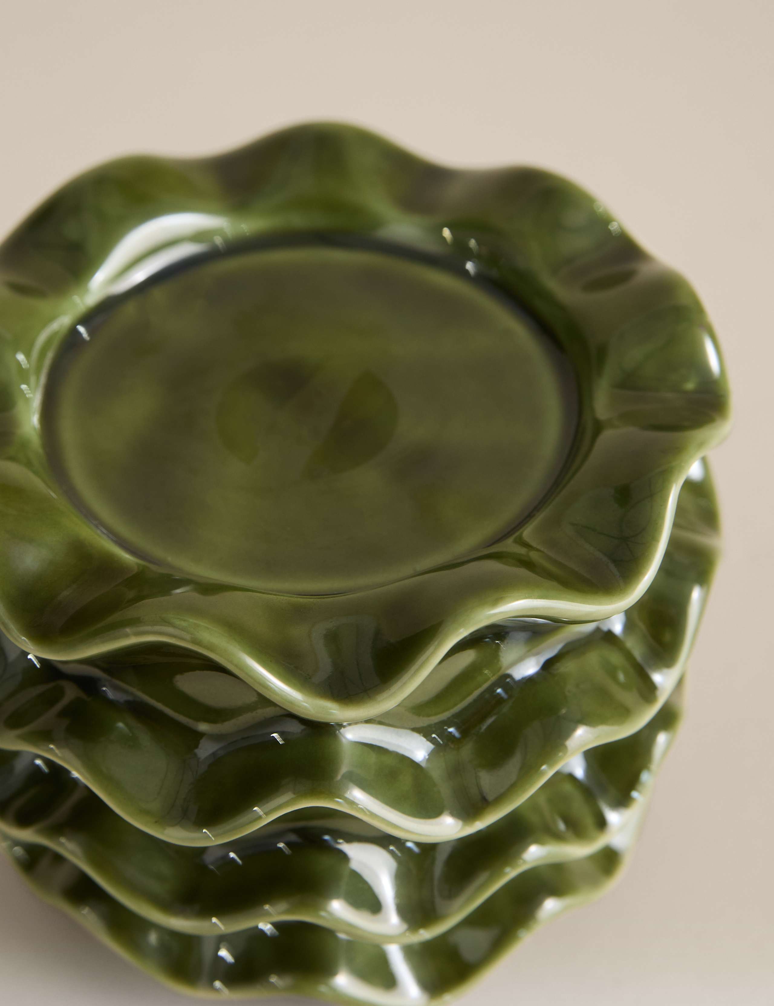 Ceramic Frill Pillar Candle Holder 3 of 4