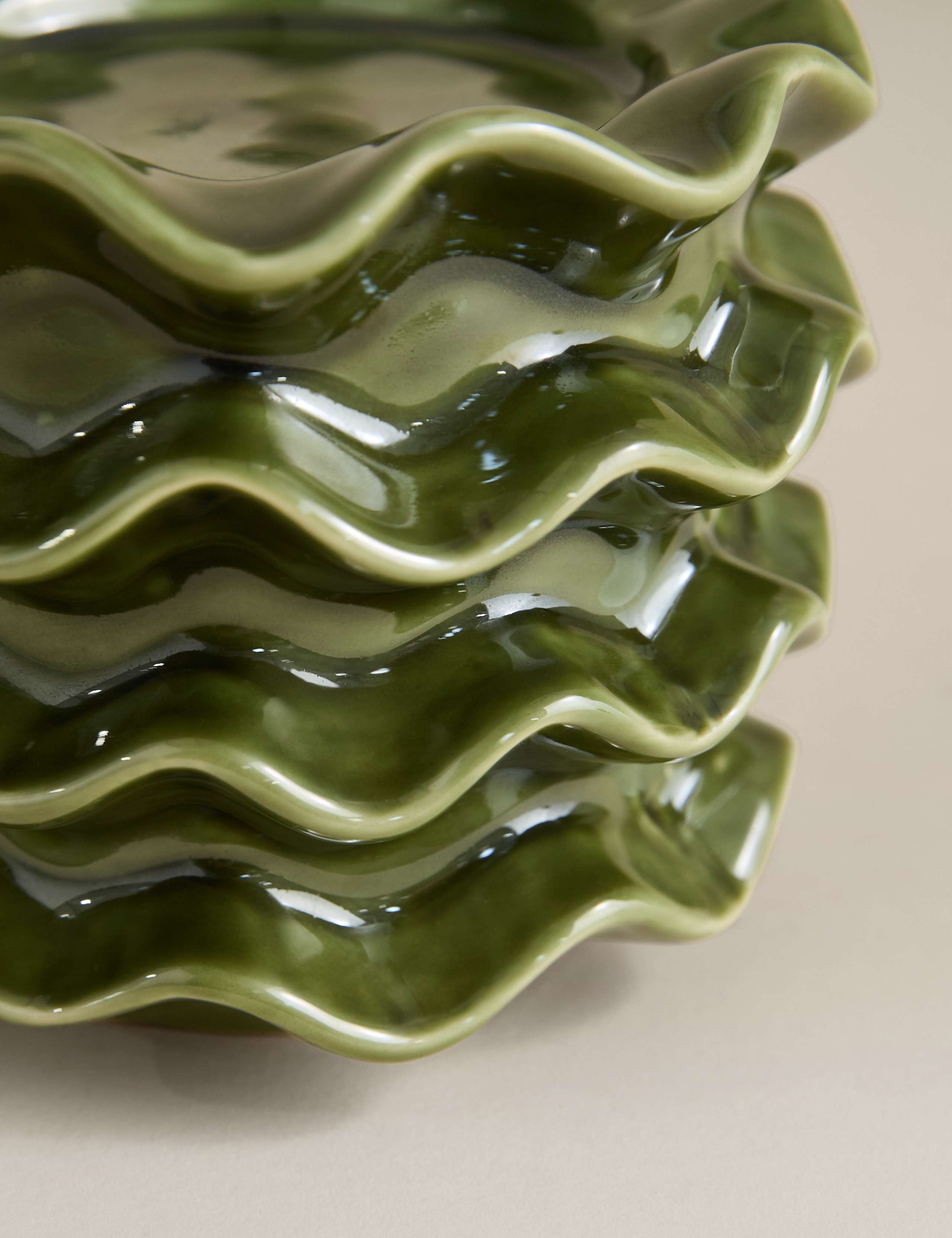 Ceramic Frill Pillar Candle Holder 4 of 4