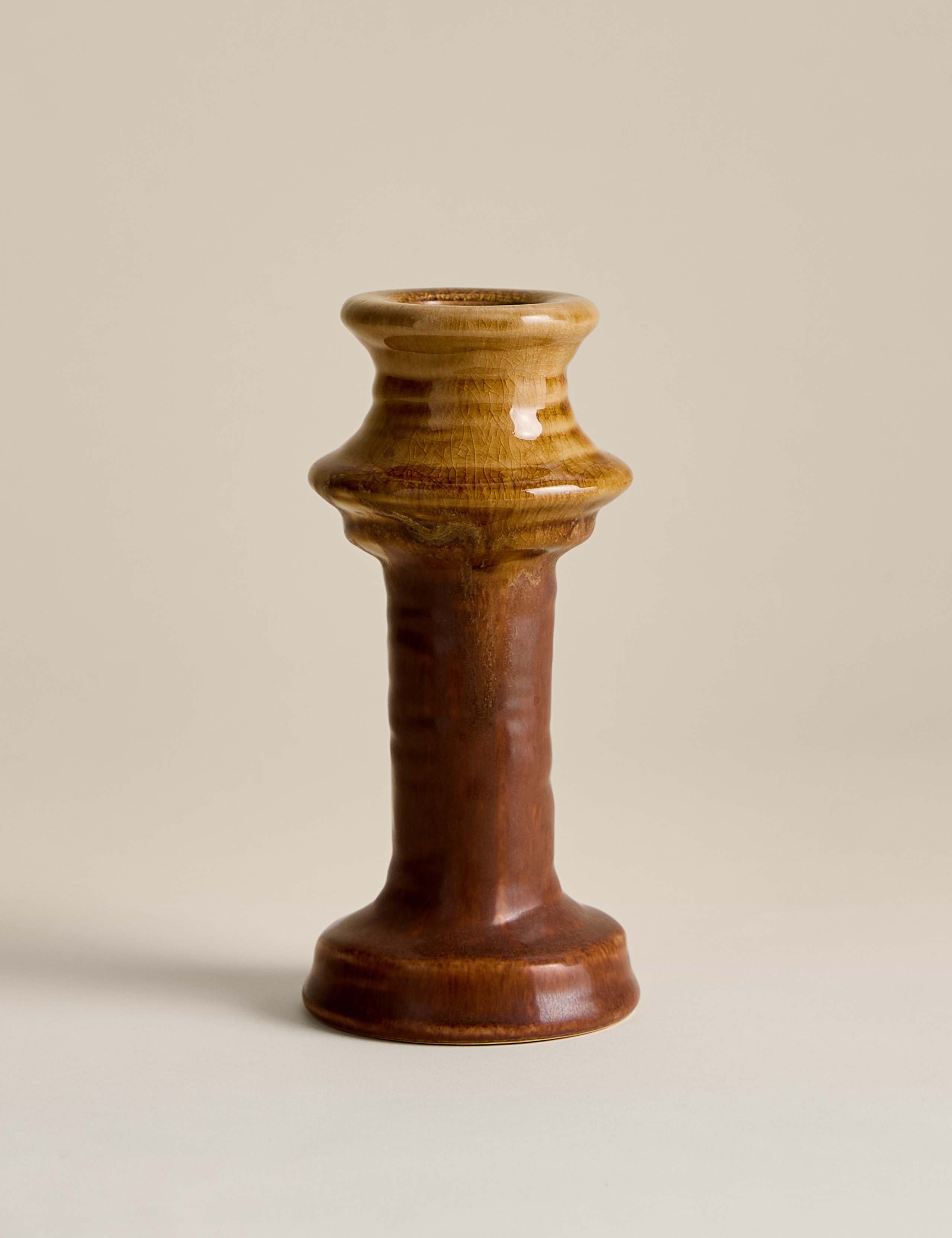 Ceramic Reactive Glaze Tall Candle Holder 2 of 6