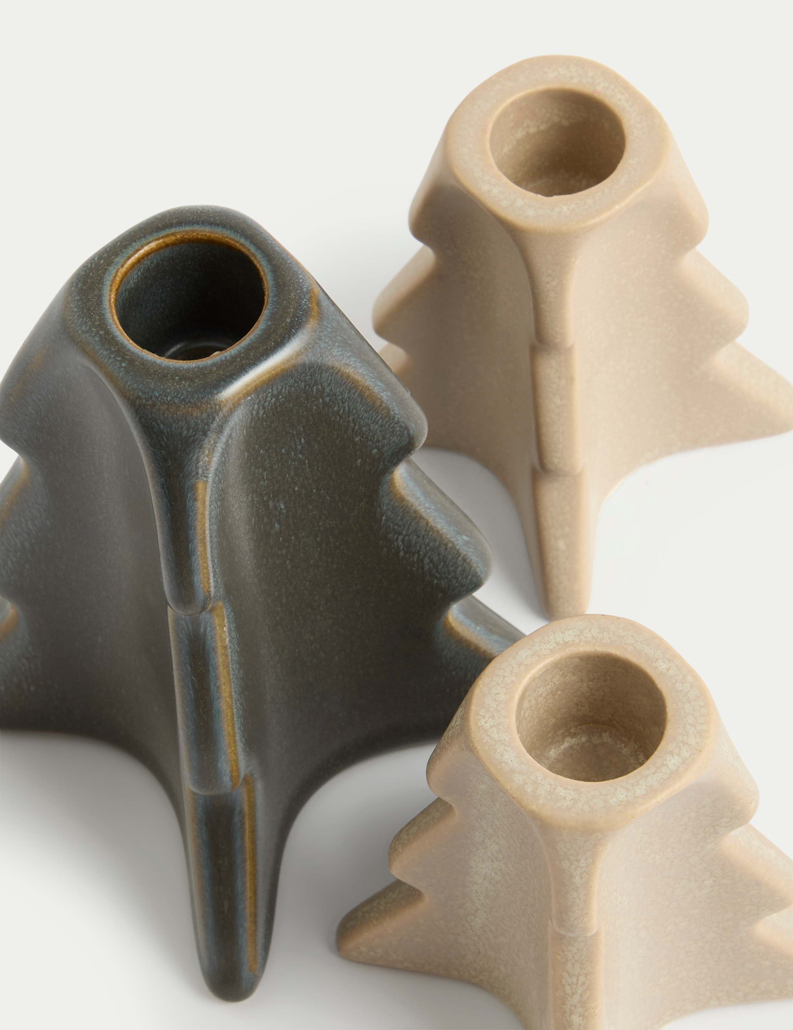 Set of 3 Tree Ceramic Candle Holders 3 of 4