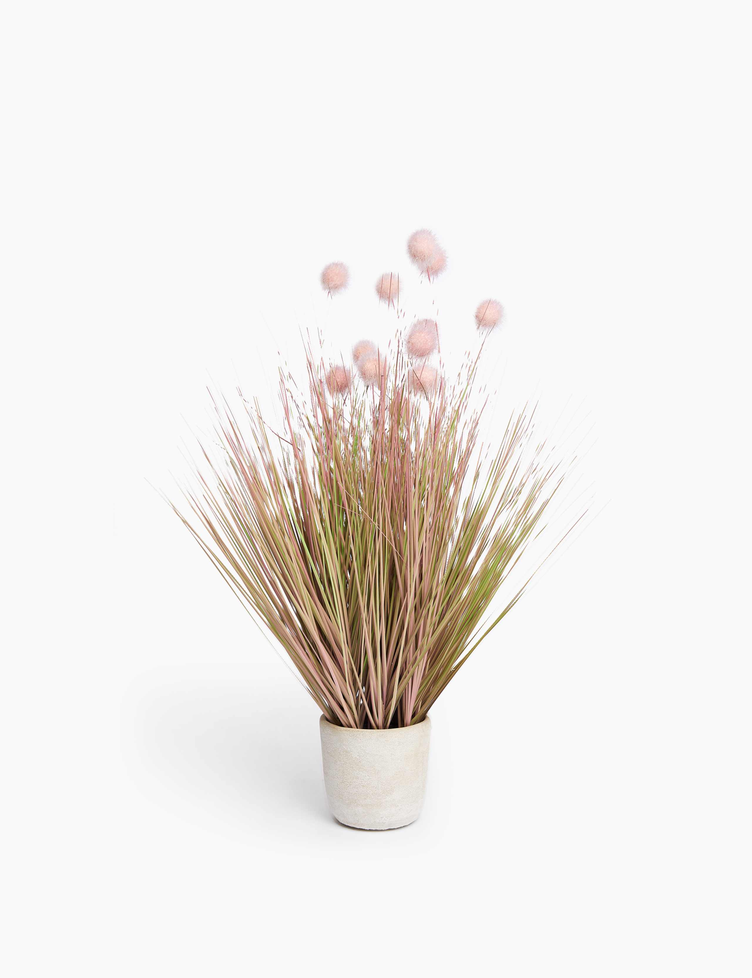 Artificial Pom Pom Grass in Pot 1 of 3