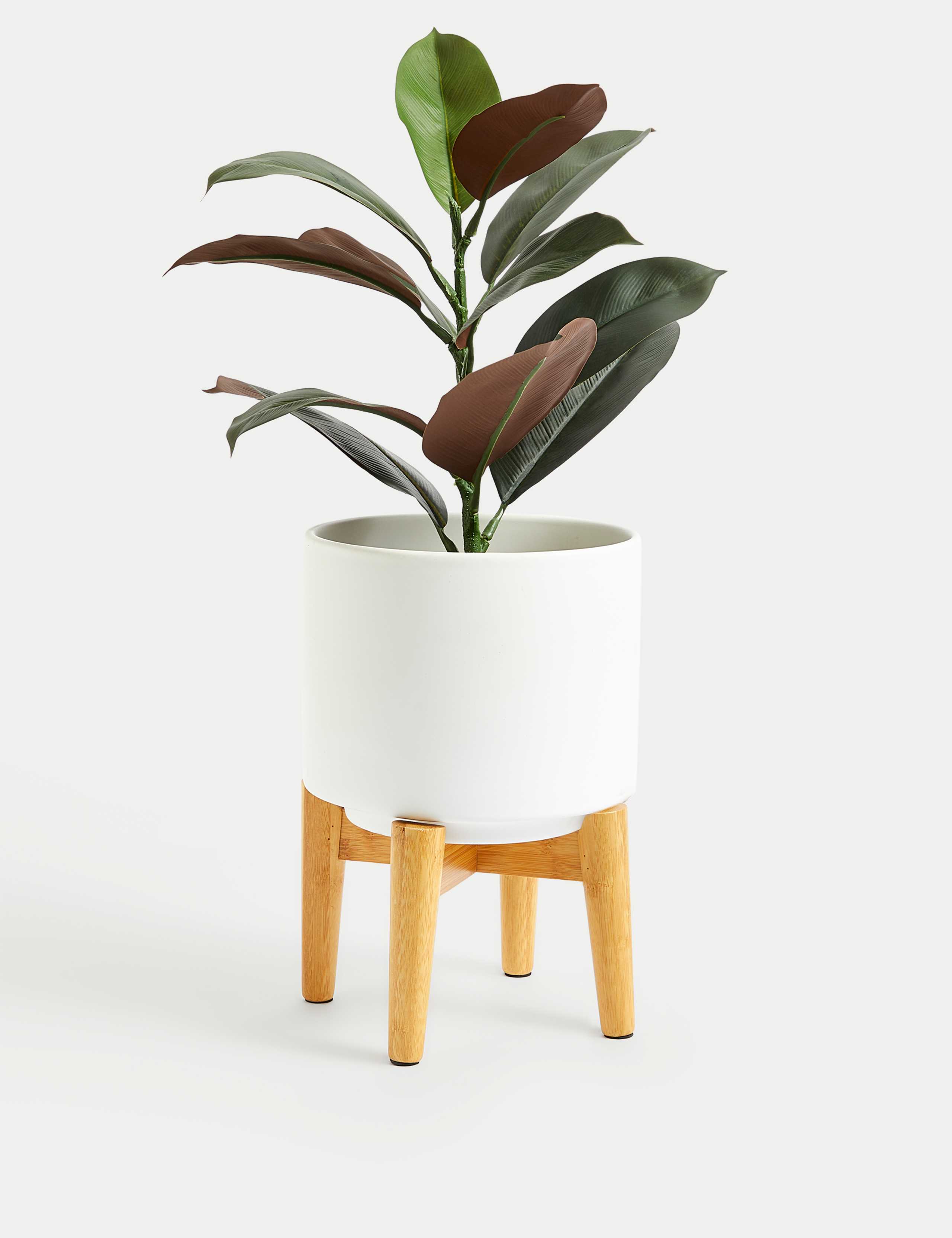 Medium Ceramic Planter with Stand 2 of 4