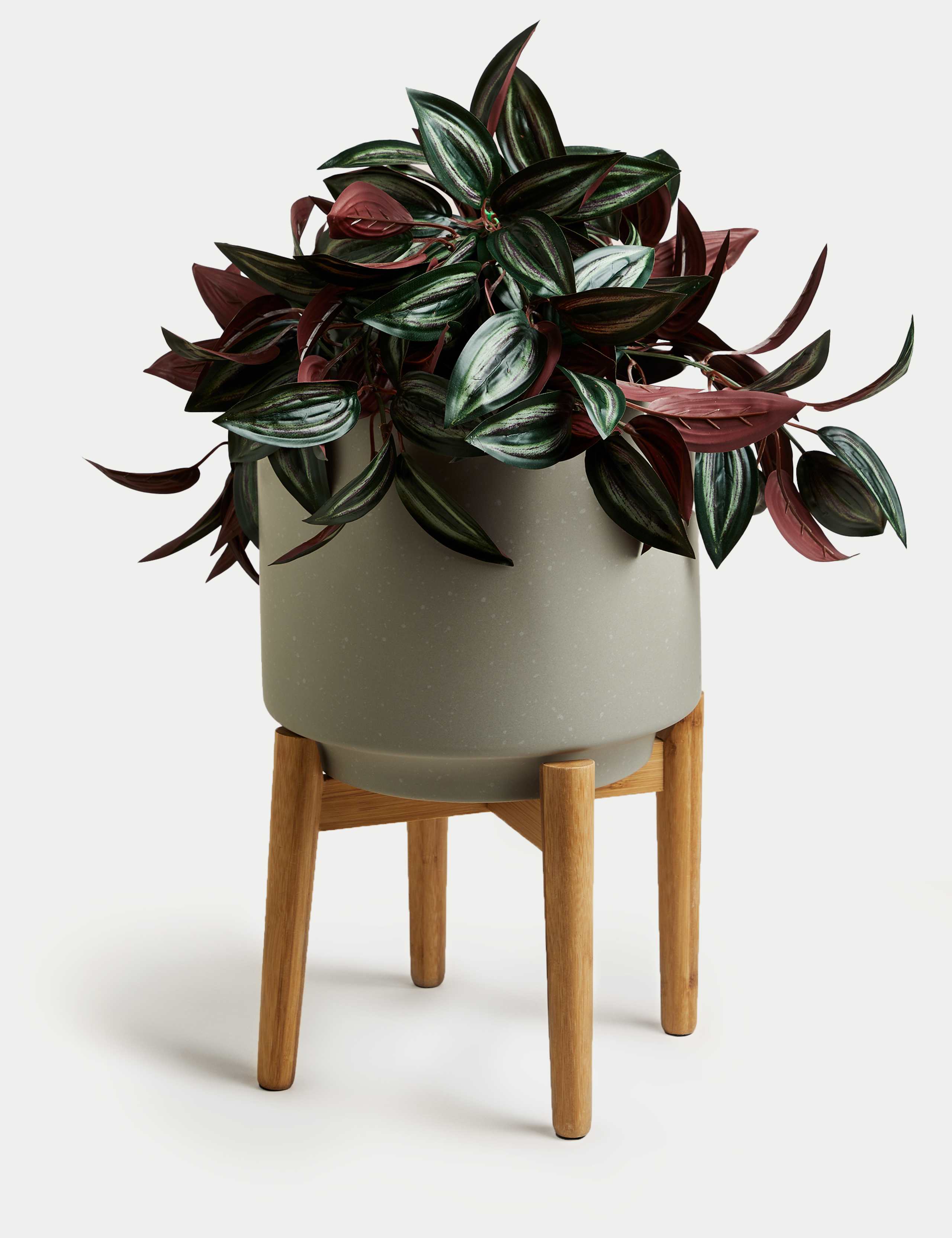 Large Ceramic Planter with Stand 2 of 4