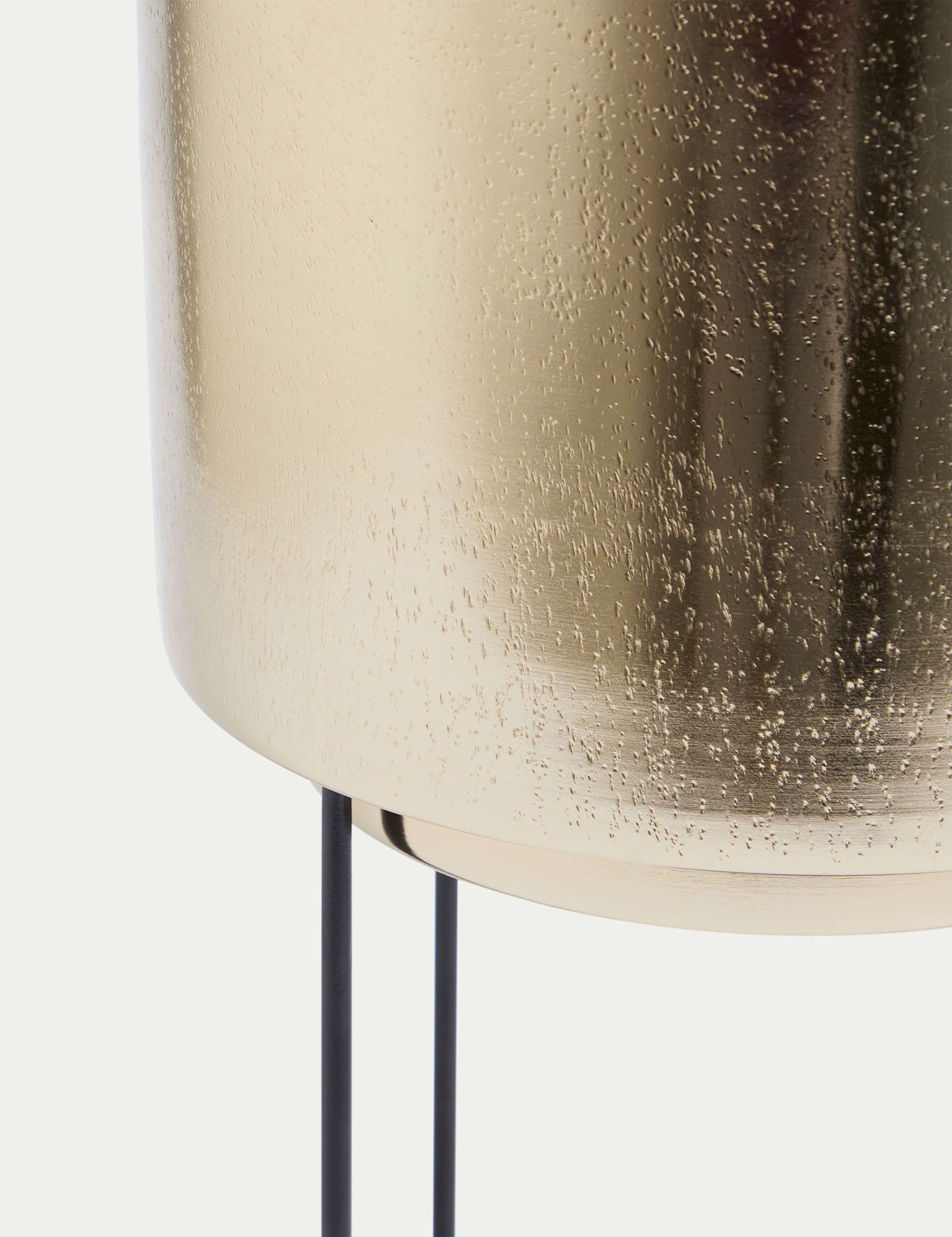 Large Textured Gold Planter with Stand 4 of 4