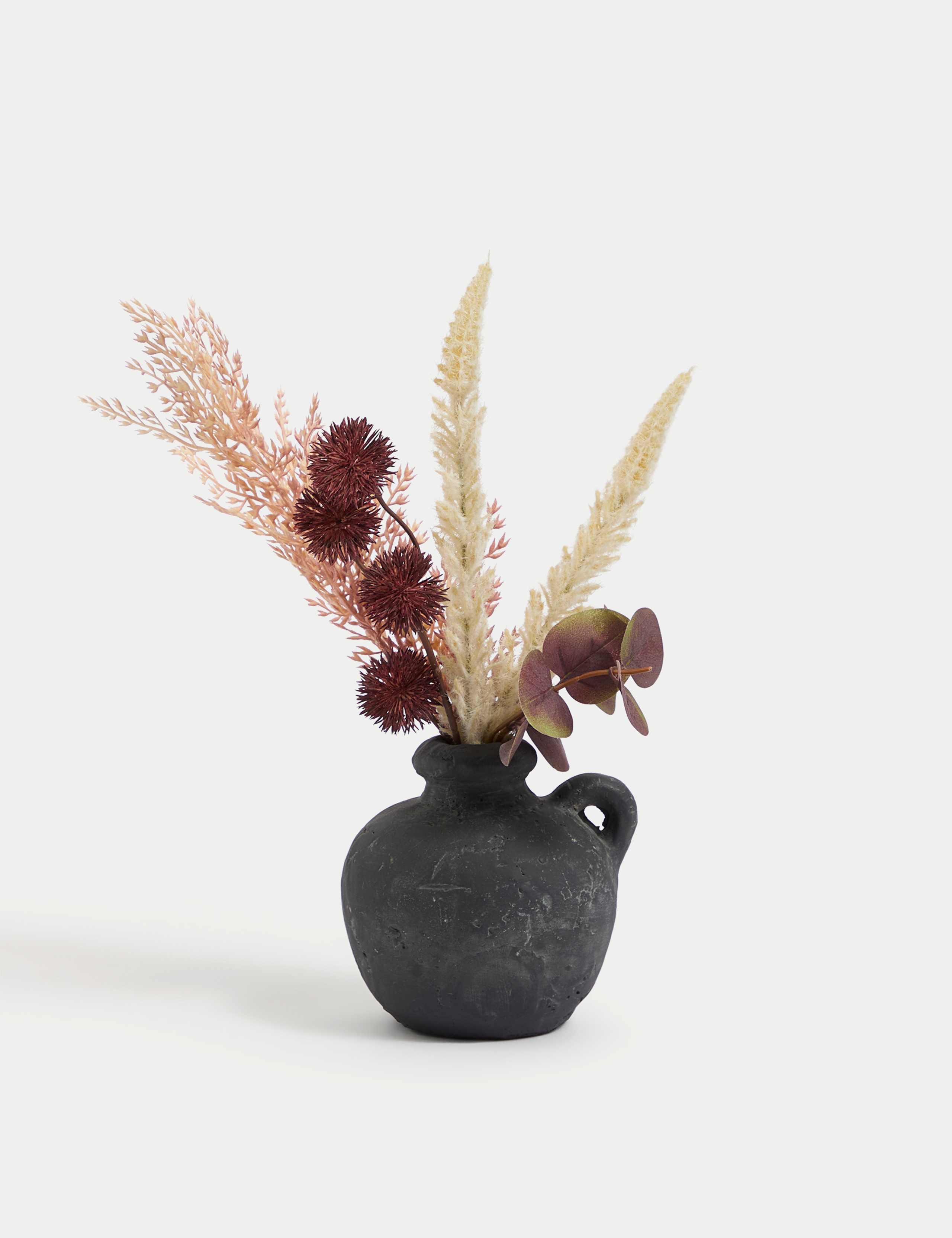 Artificial Dried Arrangement in Cement Vase 1 of 3