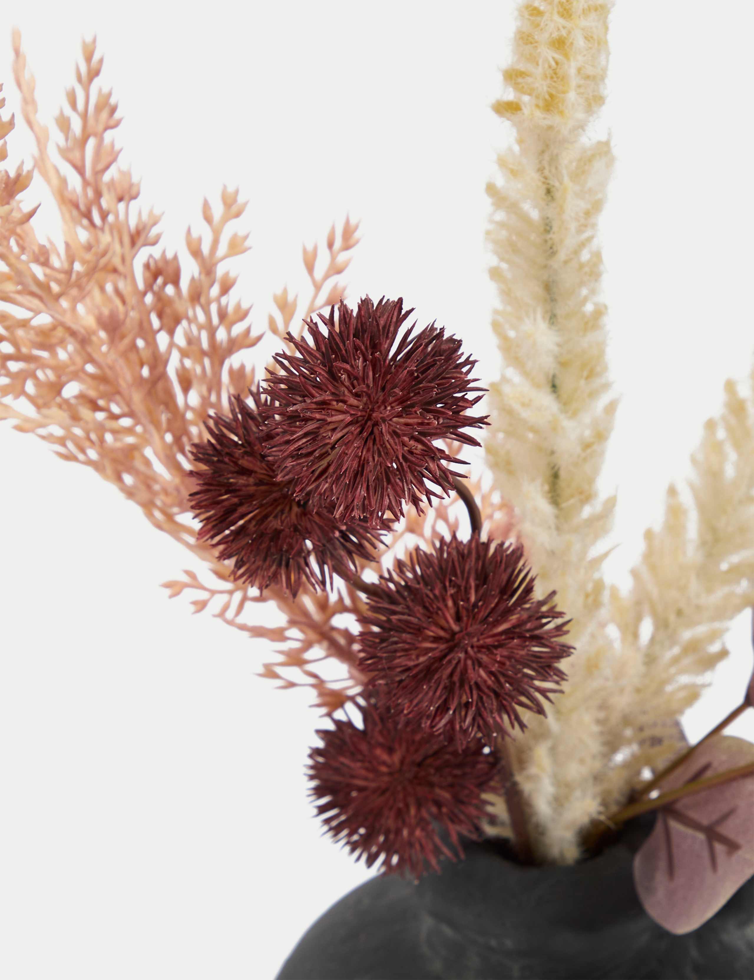 Artificial Dried Arrangement in Cement Vase 2 of 3