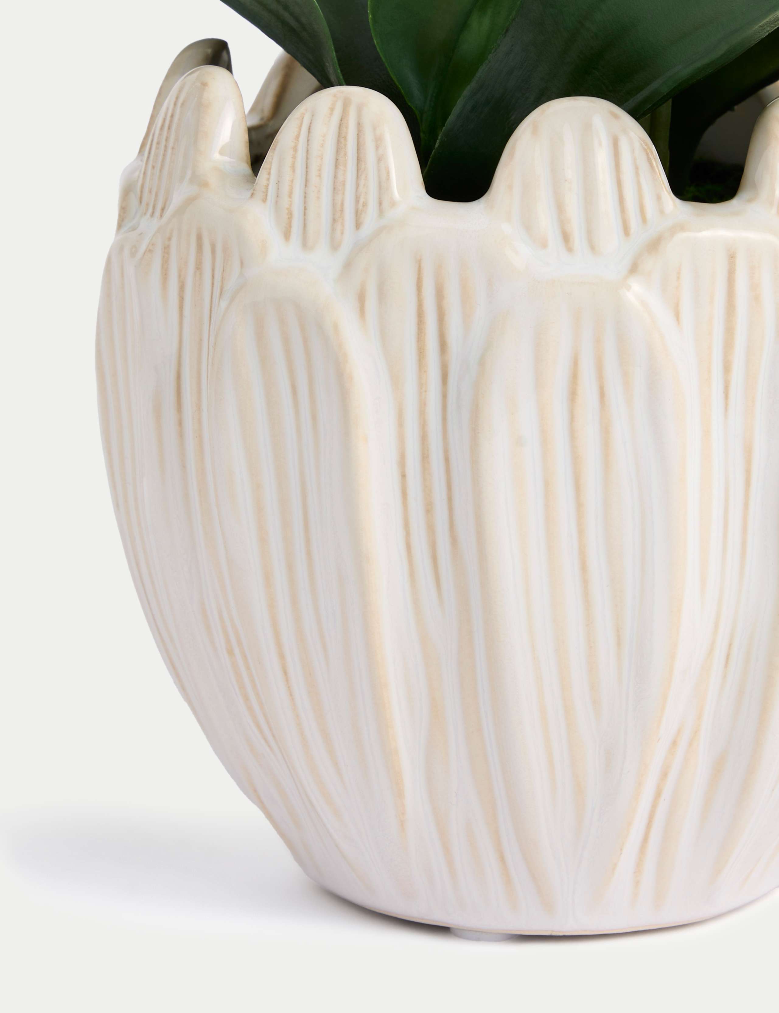 Artificial Orchid Arrangement in Ceramic Pot 3 of 3